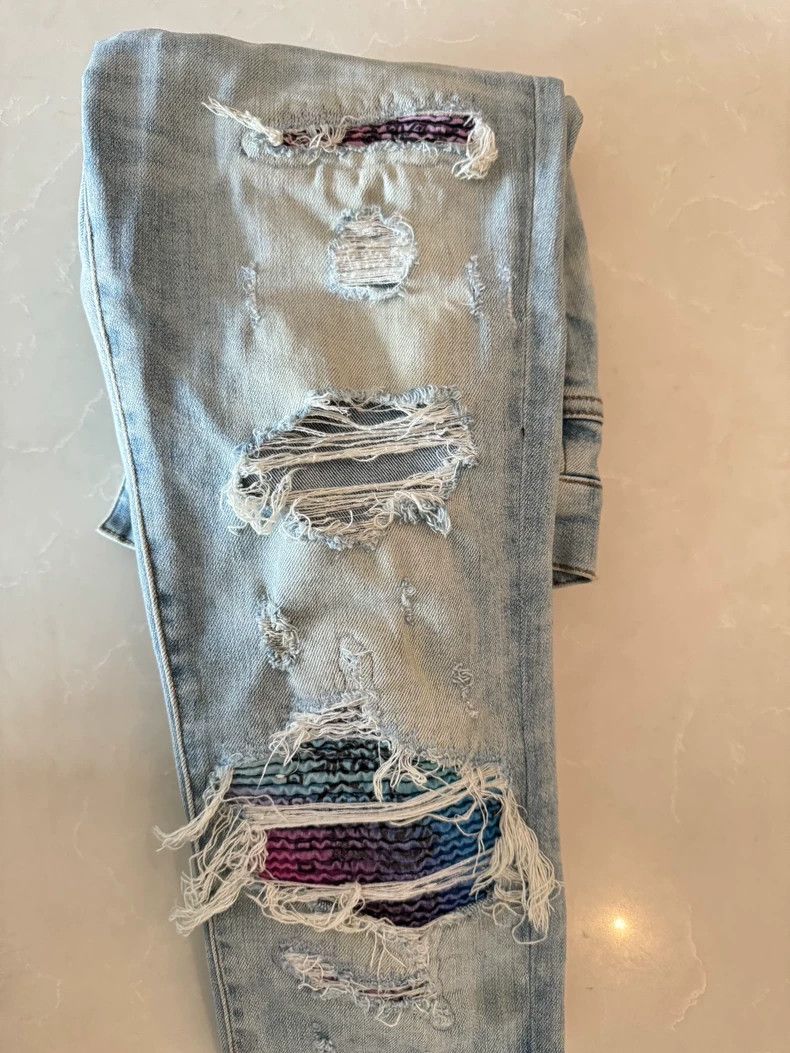 Amiri Amiri Rainbow Hole Jeans Size US 29 - 4 Thumbnail