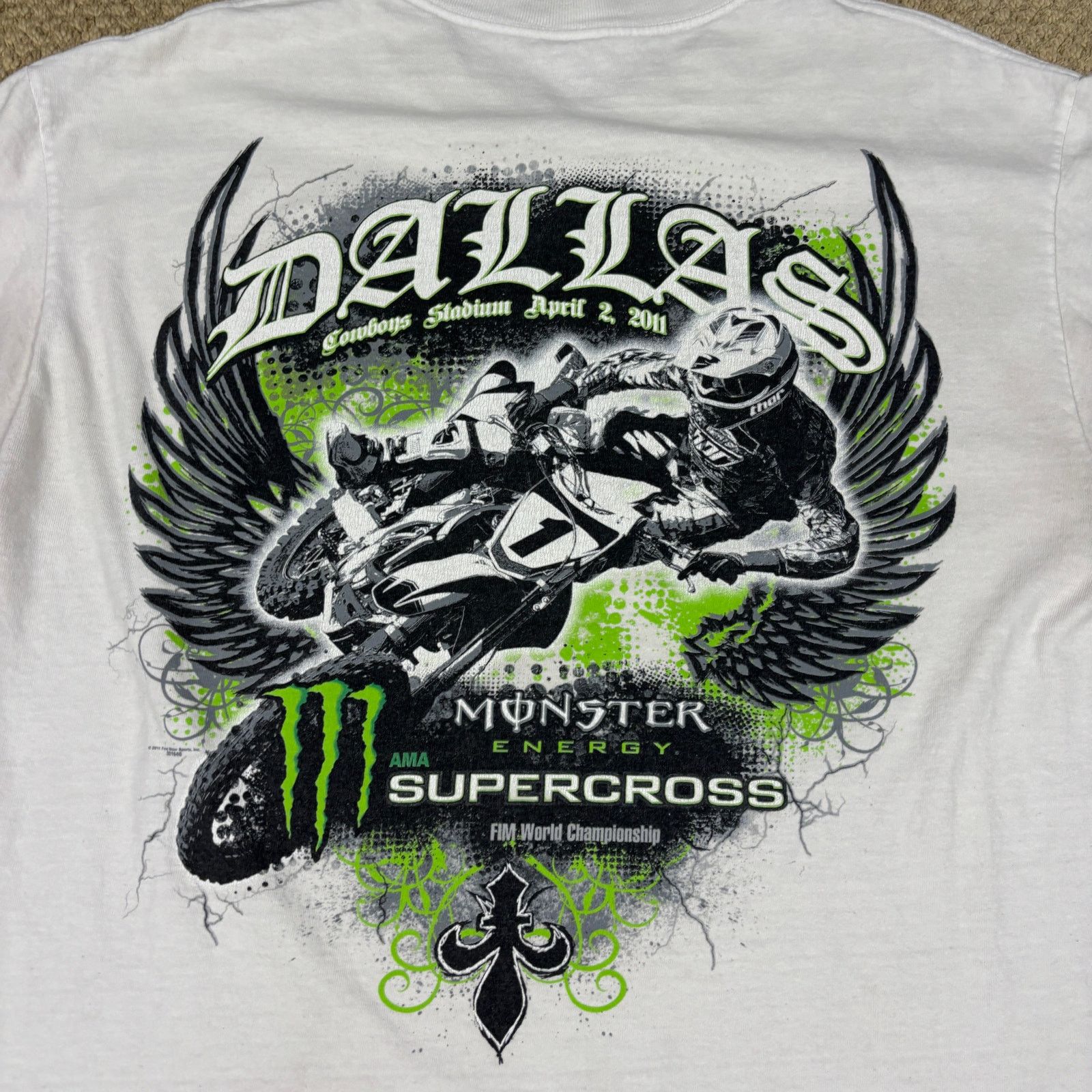 Fox Racing y2k 2000s style Monster Energy supercross dallas tshirt Lg Size US L / EU 52-54 / 3 - 3 Thumbnail