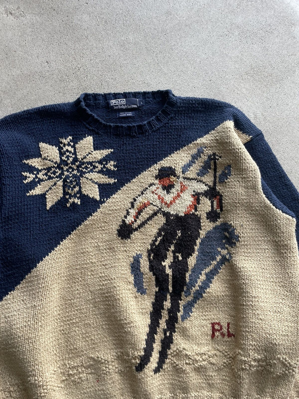 Polo Ralph Lauren Vintage Vintage Polo Ralph Lauren Downhill Skiier hand knit sweater Grailed