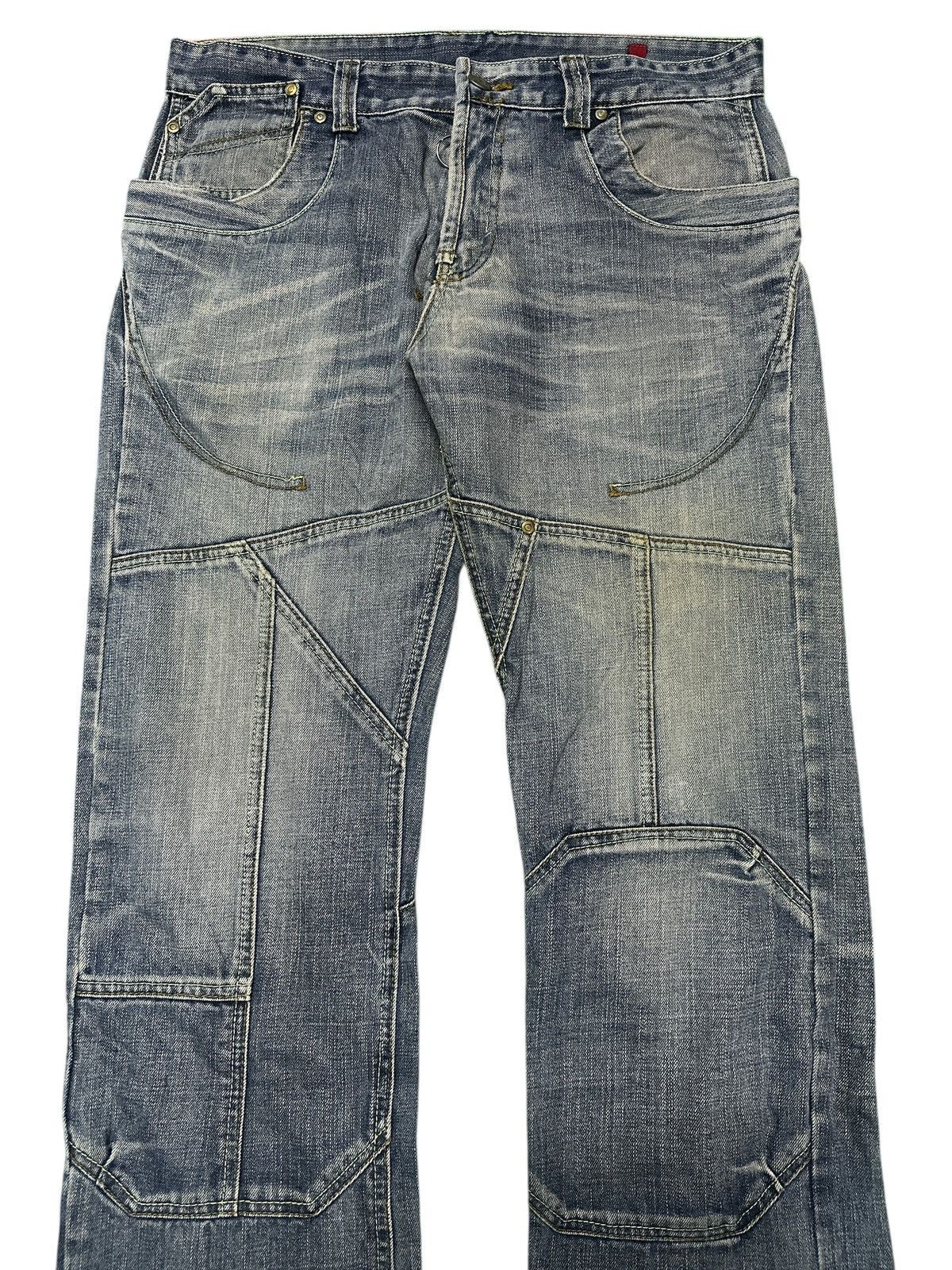 Japanese Brand Designer RG Distressed Bartack Denim Pants Size US 36 / EU 52 - 14 Thumbnail