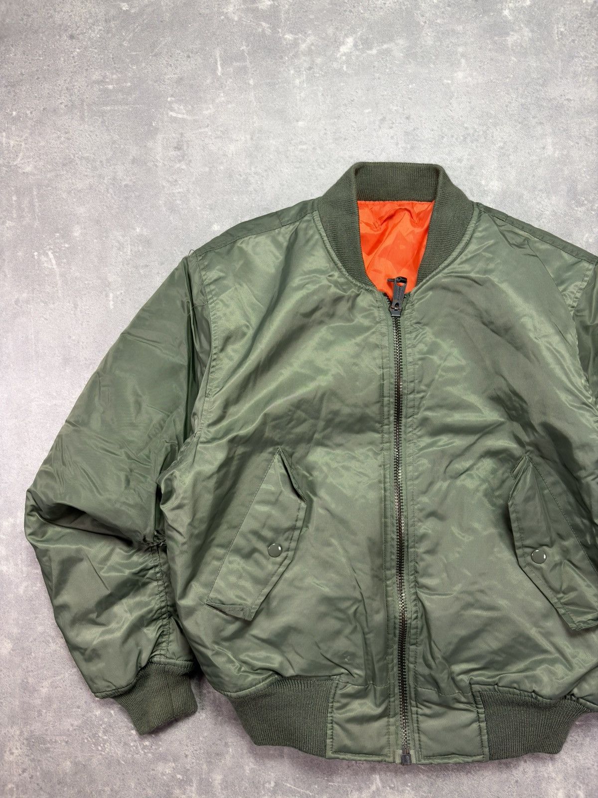 MIL-TEC Mil-Tec Vintage Khaki Green MA-1 Bomber Jacket S M Size US S / EU 44-46 / 1 - 3 Thumbnail