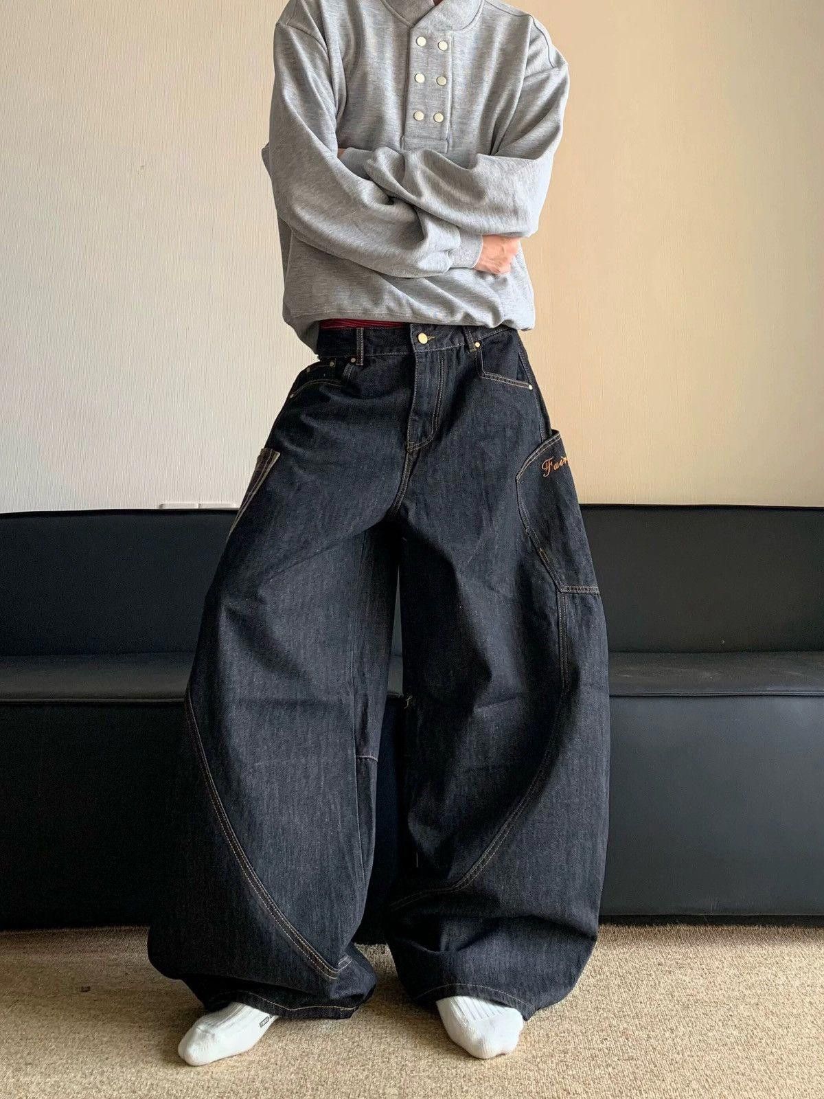 Baggy Patchwork Wide Leg Jeans