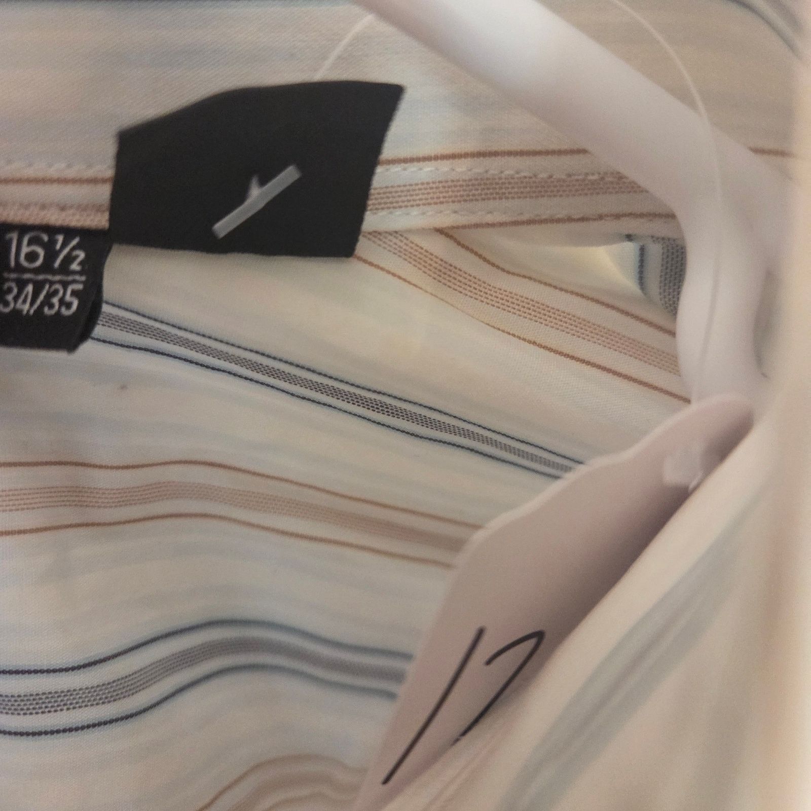 Hugo Boss Hugo Boss Men's White Striped Dress Shirt - Size 16.5/34-35 Size US L / EU 52-54 / 3 - 5 Thumbnail