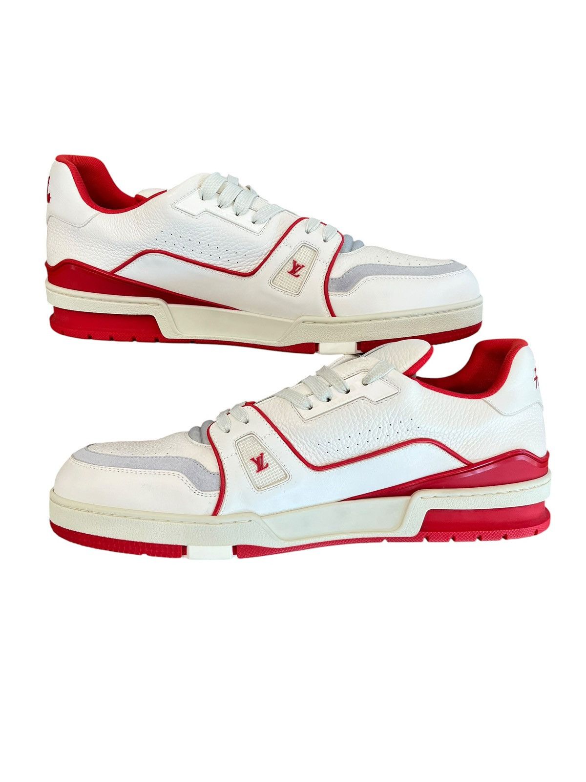 Louis Vuitton Louis Vuitton Trainer #54 Signature White Red Size US 13 / EU 46 - 3 Thumbnail