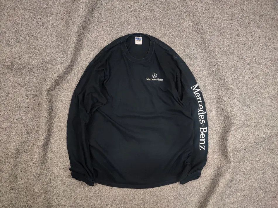 Mercedes-Benz Vintage 90's Mercedes Benz Logo Long Sleeve Faded Black Size US M / EU 48-50 / 2 - 1 Thumbnail