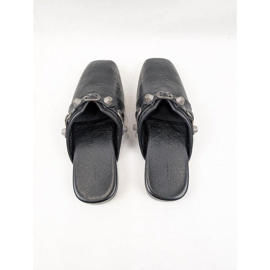 Balenciaga o1rshd1 Cosy Cagole F005 Arena Mules in Black/Aged Silver Size US 7 / EU 40 - 17 Thumbnail