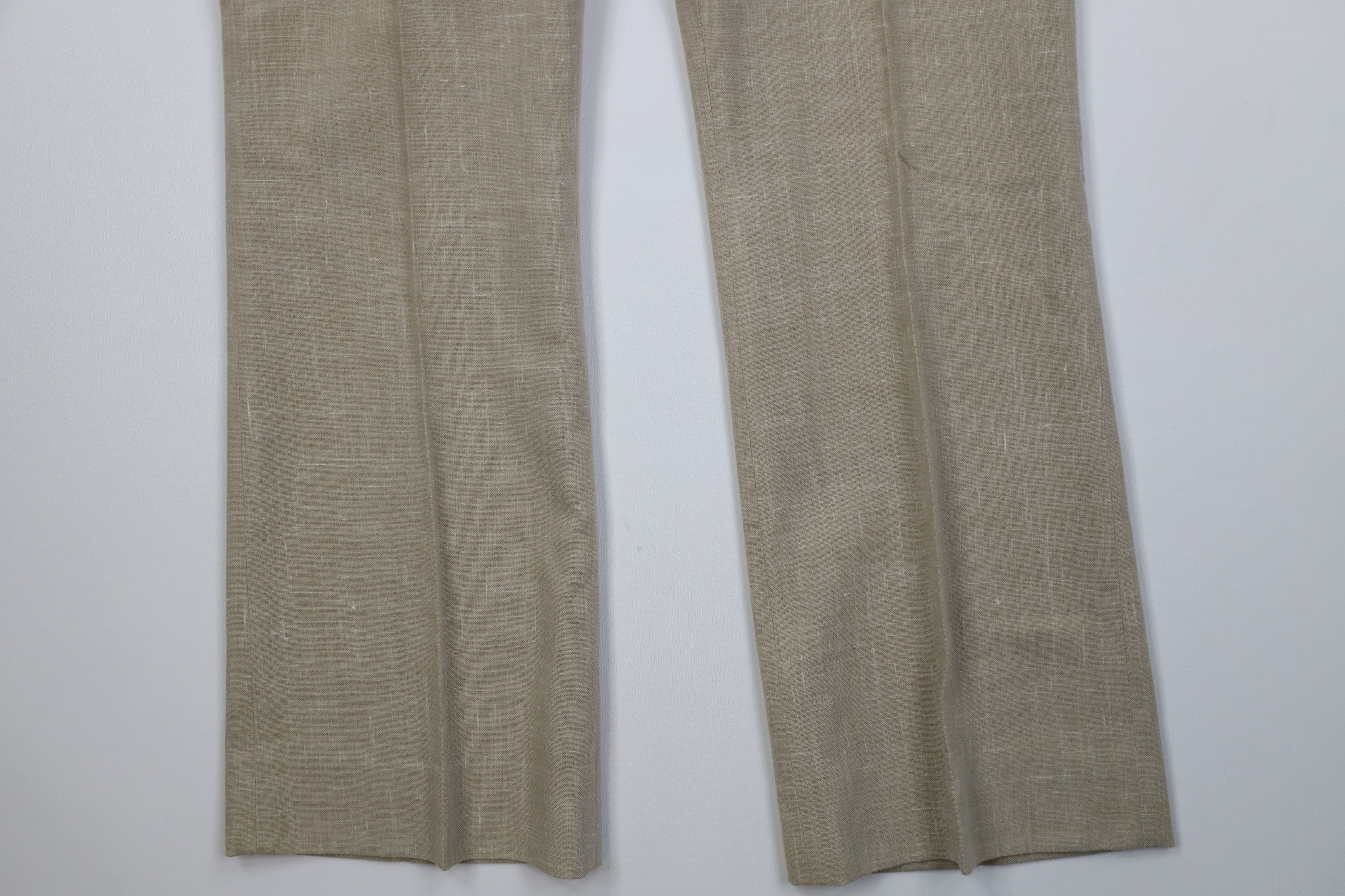Vintage Vintage 70s Atomic Fleck Side Buckle Linen Wide Leg Pants Size US 34 / EU 50 - 4 Thumbnail