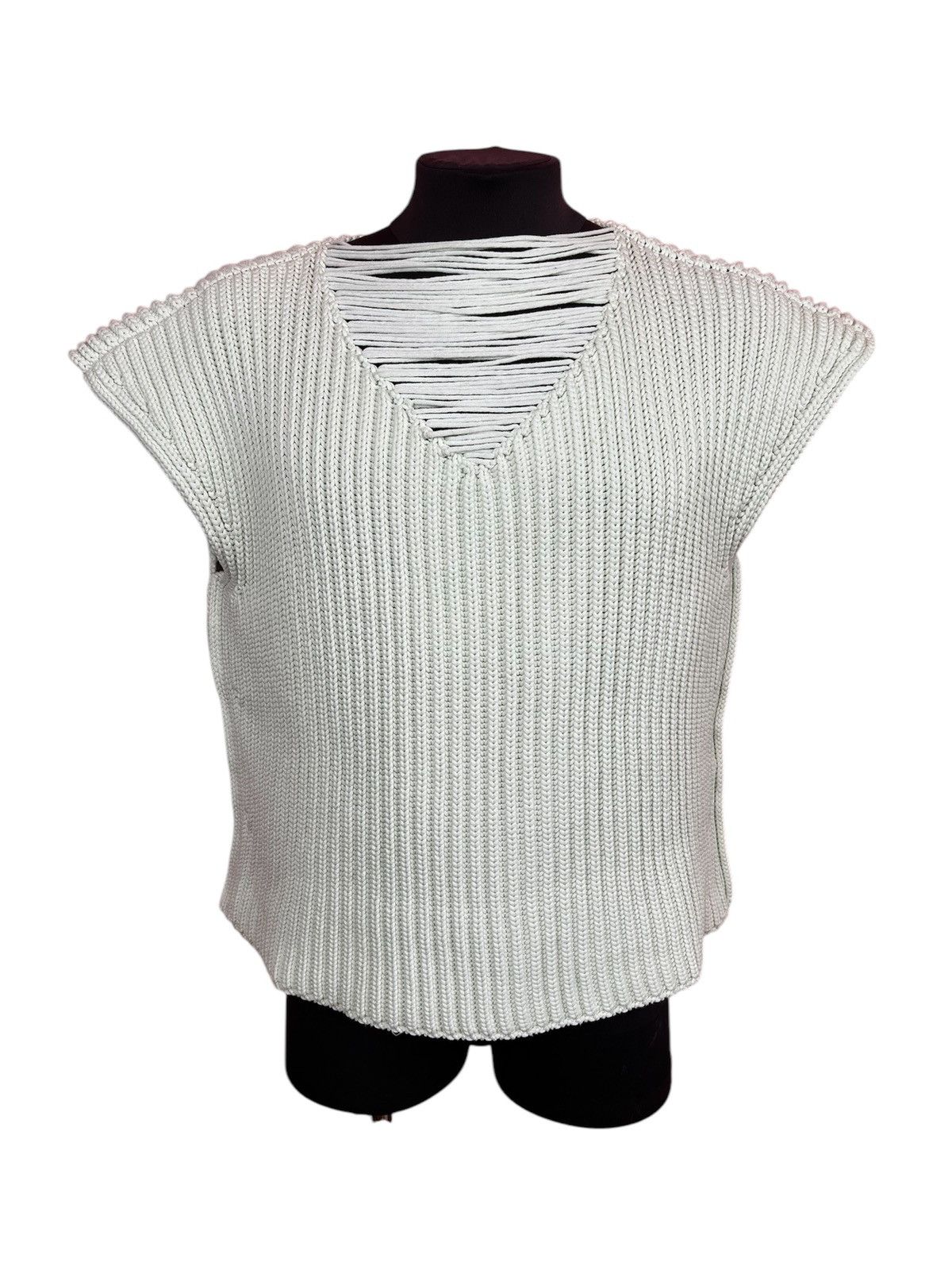 Sonia Rykiel Sonia Rykiel women's hard knit vest oversized green sweater Size L / US 10 / IT 46 - 1 Thumbnail