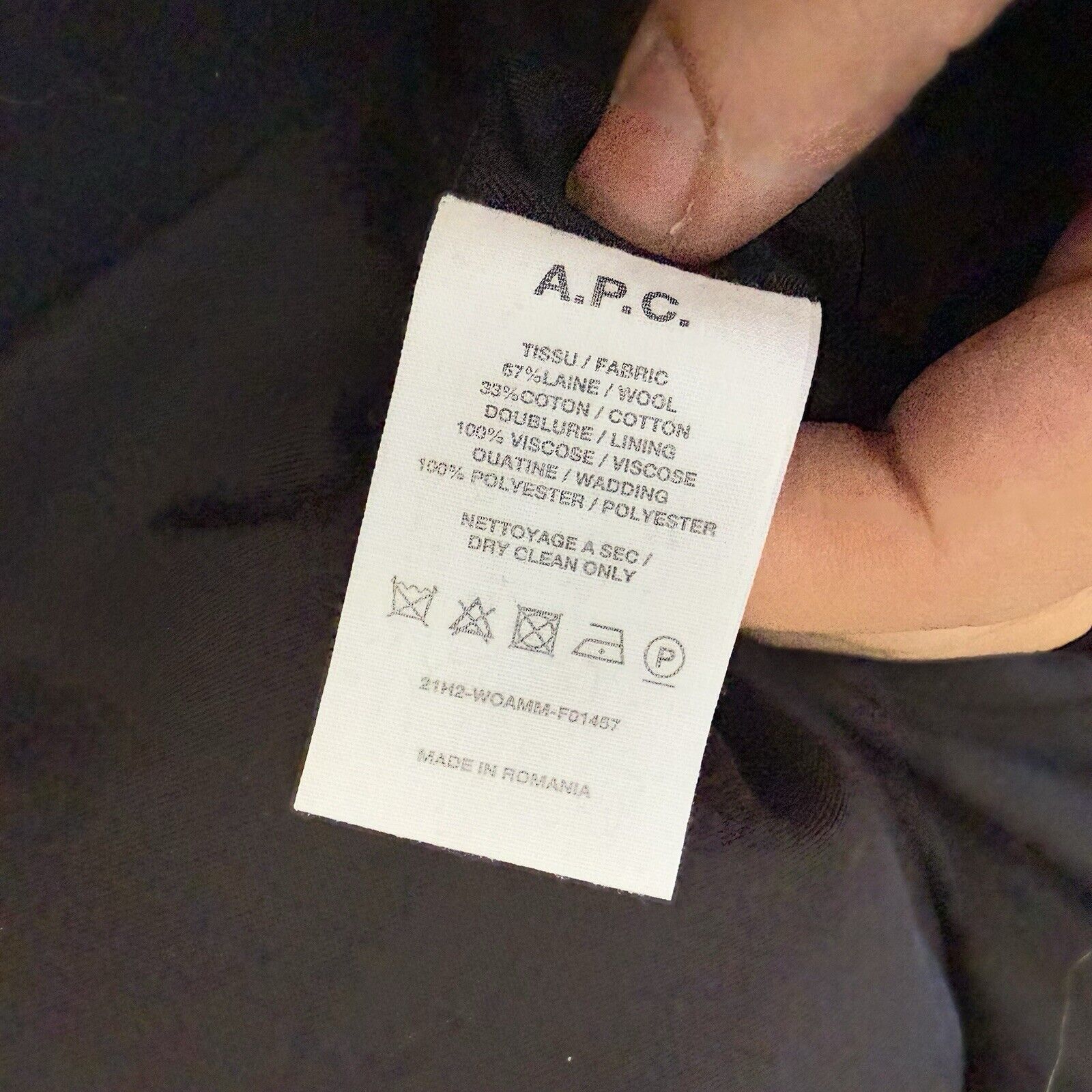 A.P.C. APC Shearling Jacket 34 Black Wool Cotton Long Tench Sherpa Size US M / EU 48-50 / 2 - 8 Thumbnail