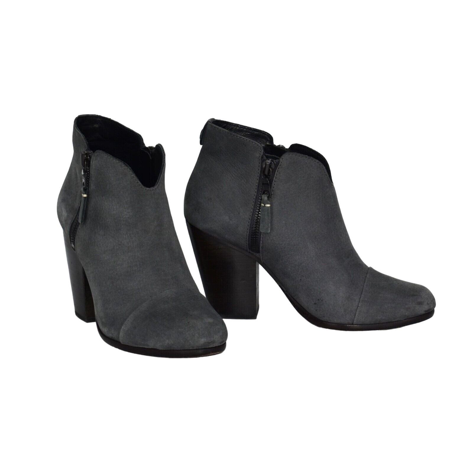 Rag & Bone B5 RAG & BONE Grey Nubuck Leather Ankle Bootie Shoes Sz 37 Size US 7 / IT 37 - 1 Thumbnail