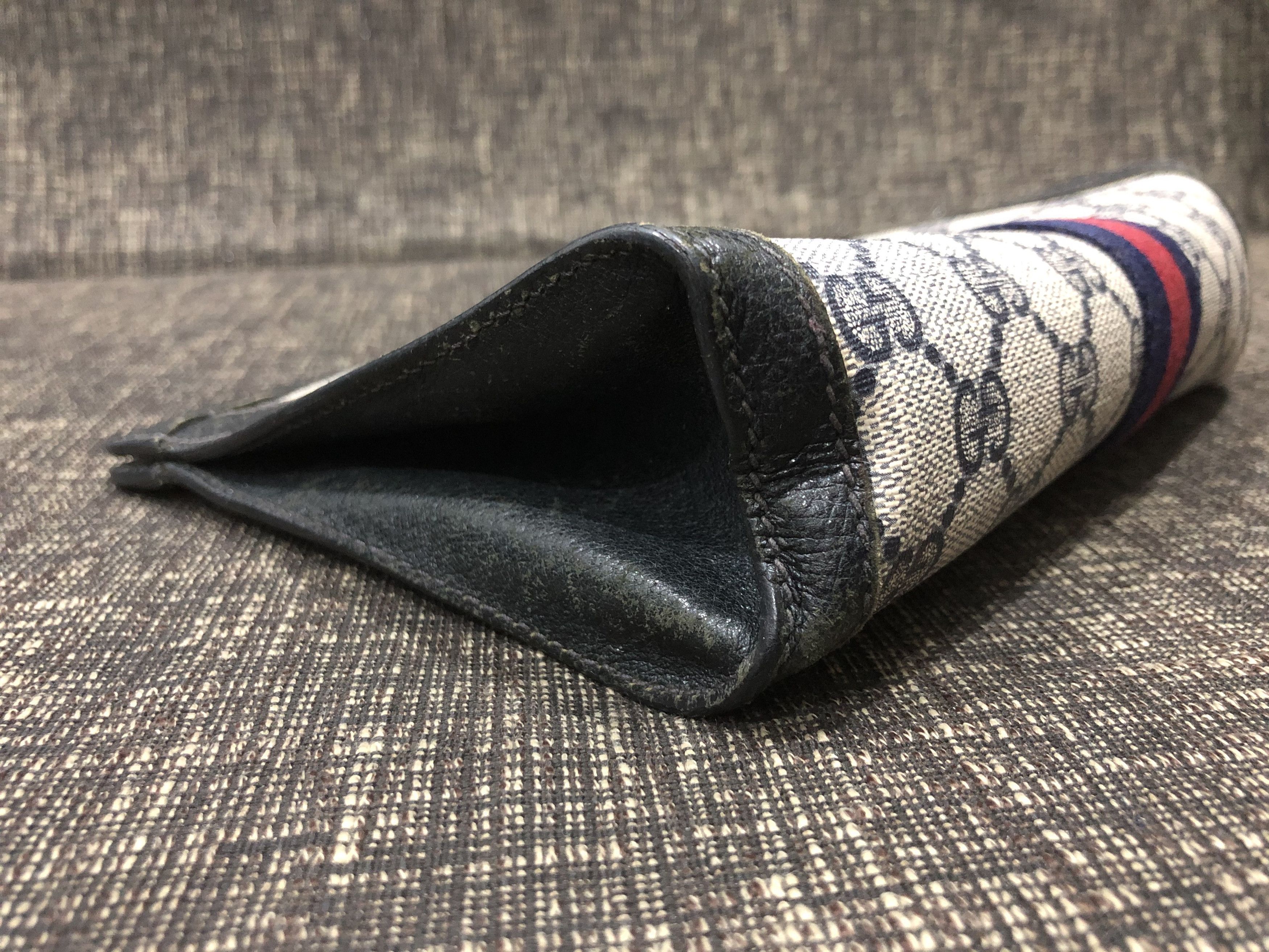 Gucci Gucci Ophidia Clutch Bag Navy Blue Leather Trim Webbing Size ONE SIZE - 2 Thumbnail