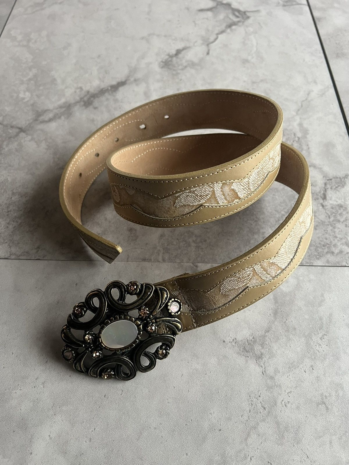 Emporio Armani Emporio Armani Regal Snake Effect Leather Belt Size ONE SIZE - 1 Thumbnail