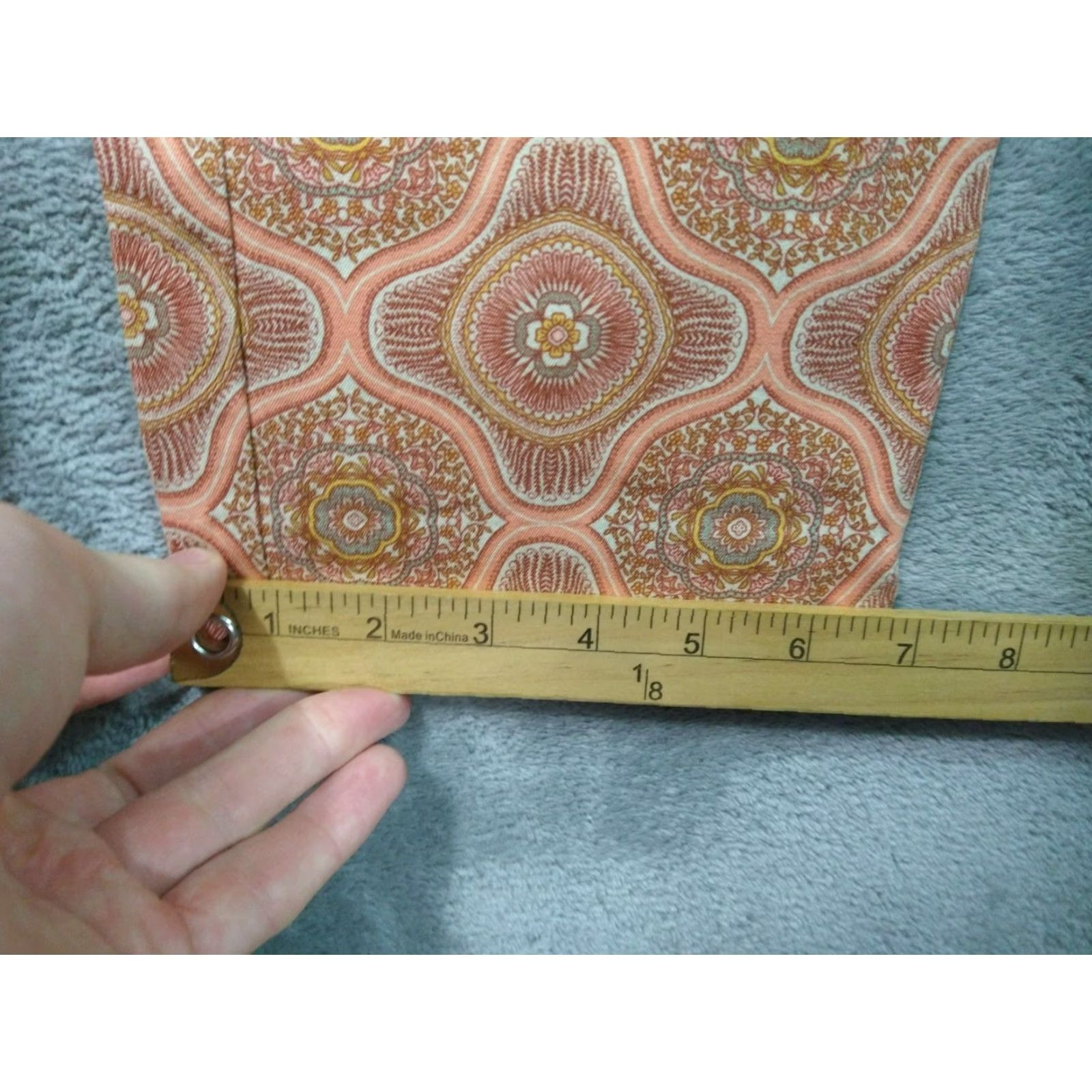 Soft Surroundings Soft Surroundings Pants Womens Medium Orange Ankle Skinny Stretch Bohemian City Preppy Pattern: Geometric Color: Orange Size: M Size 32" / US 10 / IT 46 - 6 Thumbnail