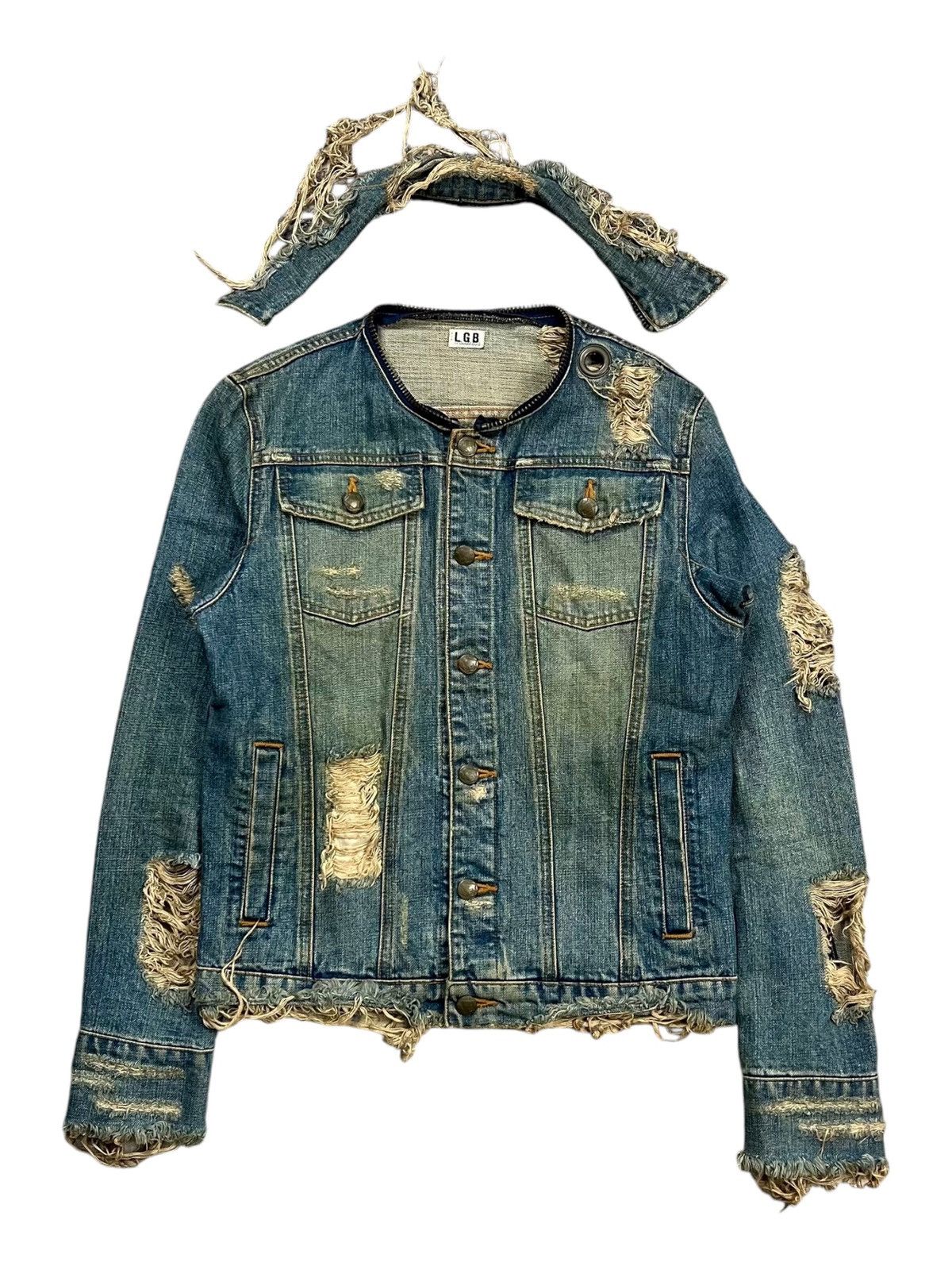 Le Grande Bleu (L.G.B.) LGB - Crash Denim Jacket Size US M / EU 48-50 / 2 - 3 Thumbnail