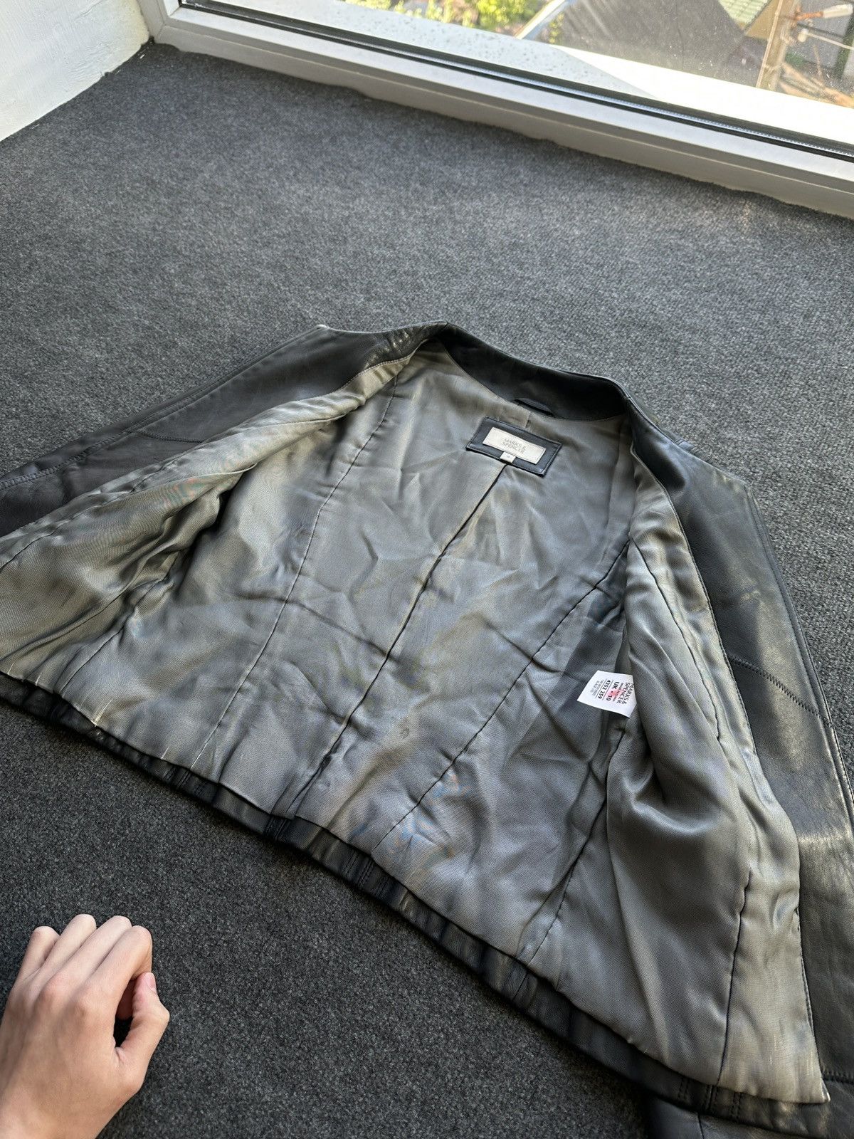 Other 🚨Y2K RICK OWENS TYPE DIRTY SLIM FIT ZIP LEATHER JACKET Size M / US 6-8 / IT 42-44 - 11 Thumbnail