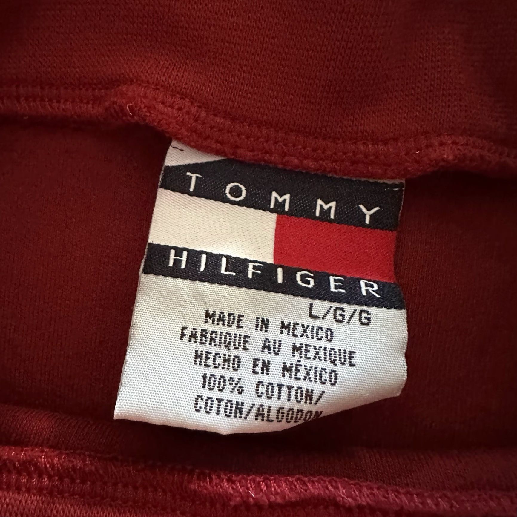 Tommy Hilfiger VINTAGE Tommy Hilfiger Shirt Mens L Red Turtleneck Long Sleeve Cotton Y2K 2003 Size US L / EU 52-54 / 3 - 3 Thumbnail