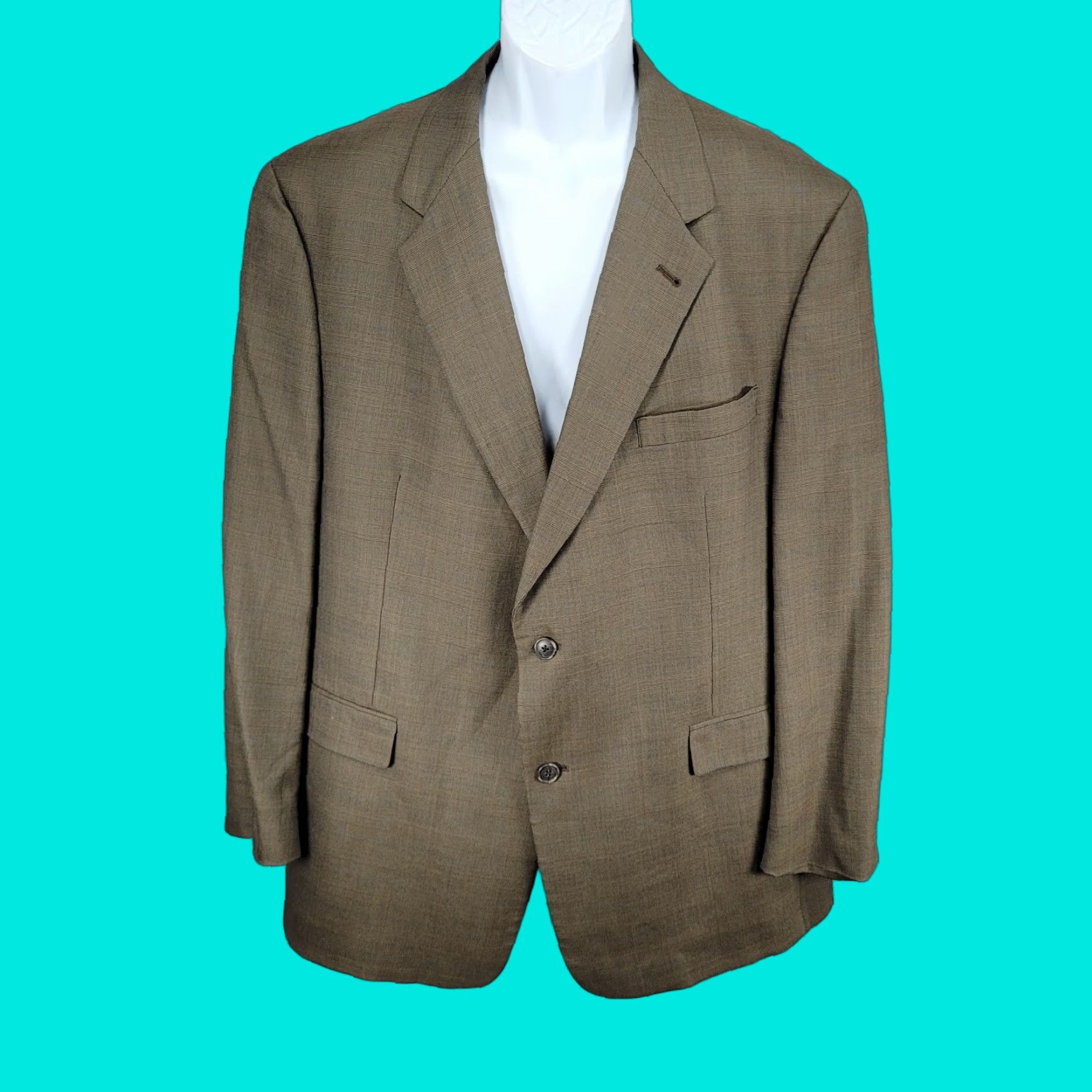 VINTAGE Austin Reed Brown Wool 2 Button Notch Blazer Sport Coat Men 48R Regular Brown Mens 2 Button Notch Blazer USA 48R