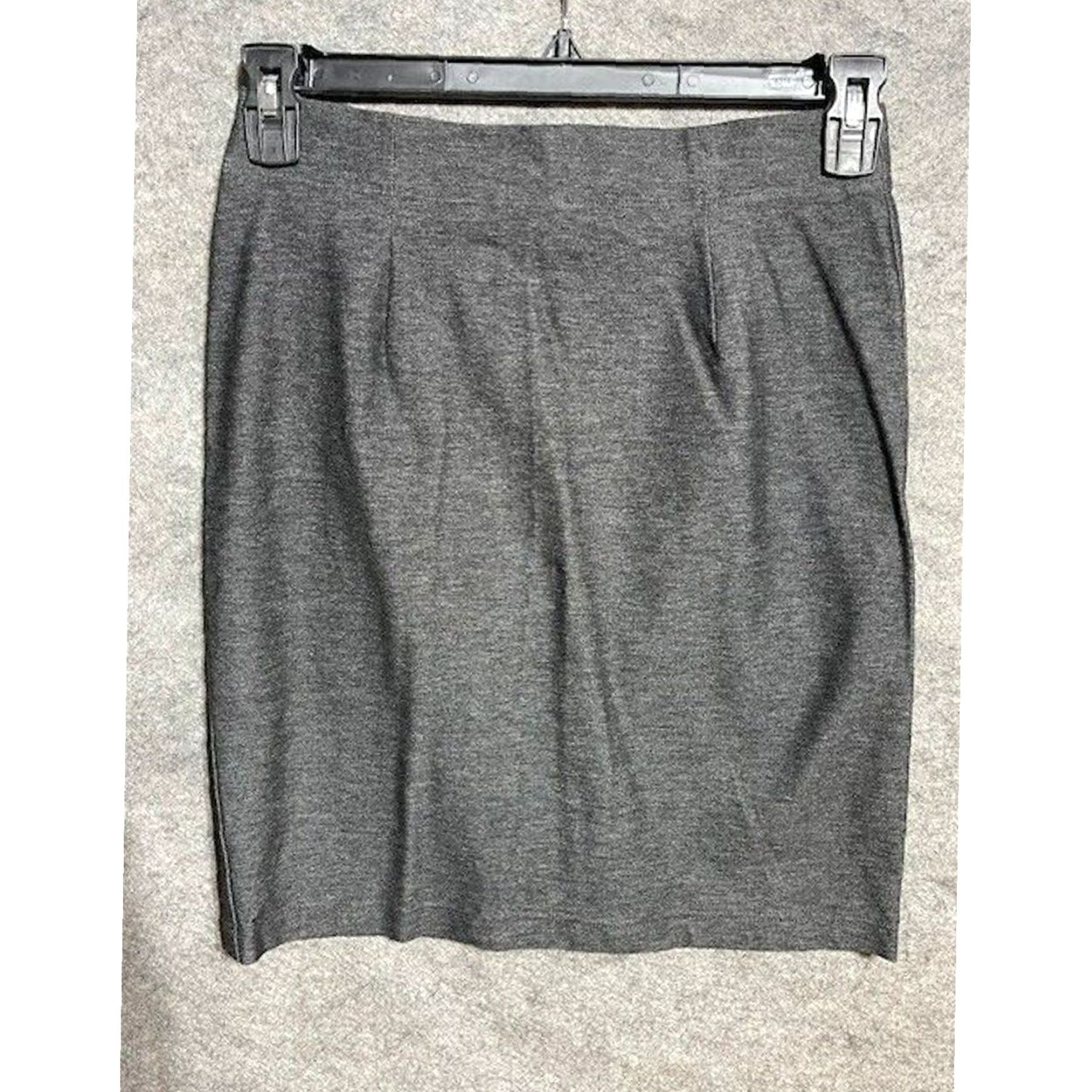 Eileen Fisher Eileen Fisher Skirt S Gray Knee Length Jersey Solid Straight & Pencil Pull On Womens Casual Workwear Capsule Minimalist Office Knit Size S Size 28" / US 6 / IT 42 - 2 Thumbnail