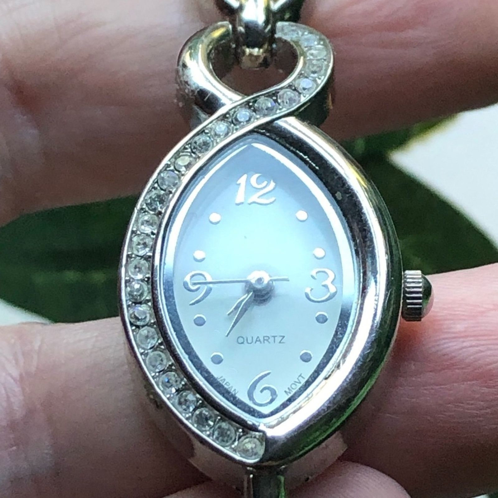 Jewelry Ladies elegant rhinestone silver swivel pearl bracelet watch Size ONE SIZE - 4 Thumbnail