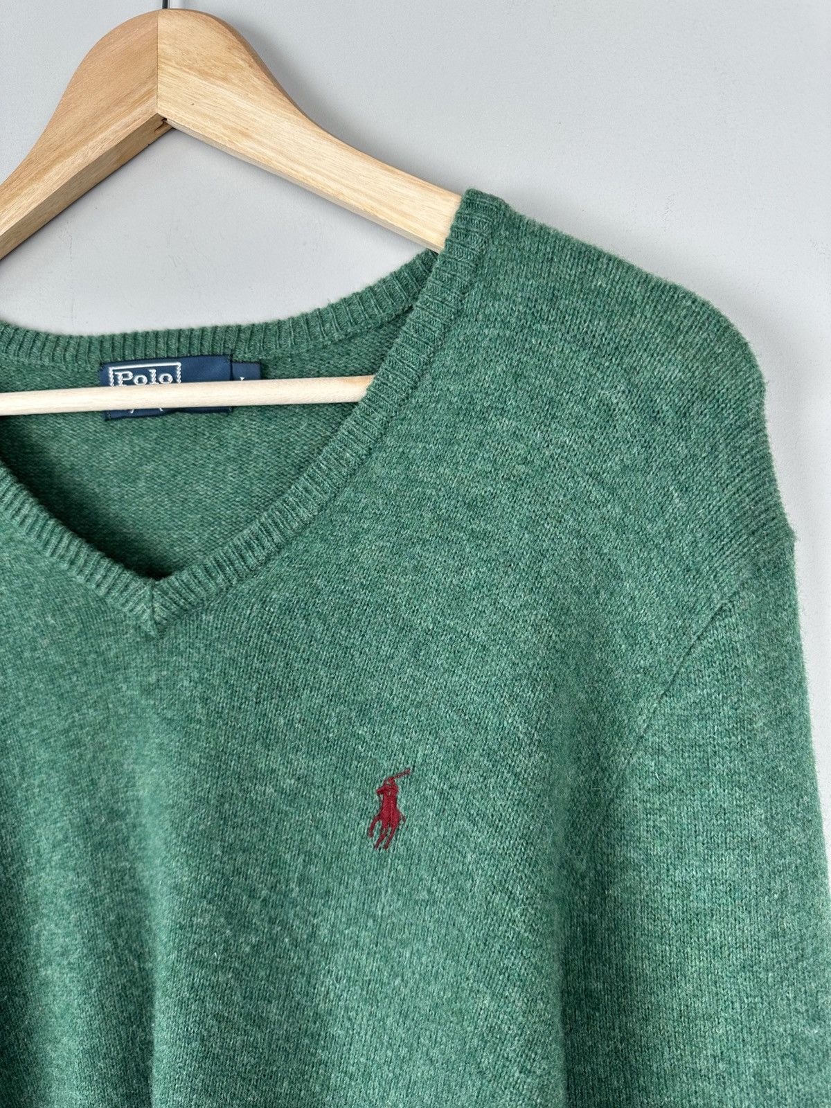Polo Ralph Lauren × Vintage Womens Vintage Polo Ralph Lauren Y2k V neck Sweater Jumper Size L / US 10 / IT 46 - 3 Thumbnail