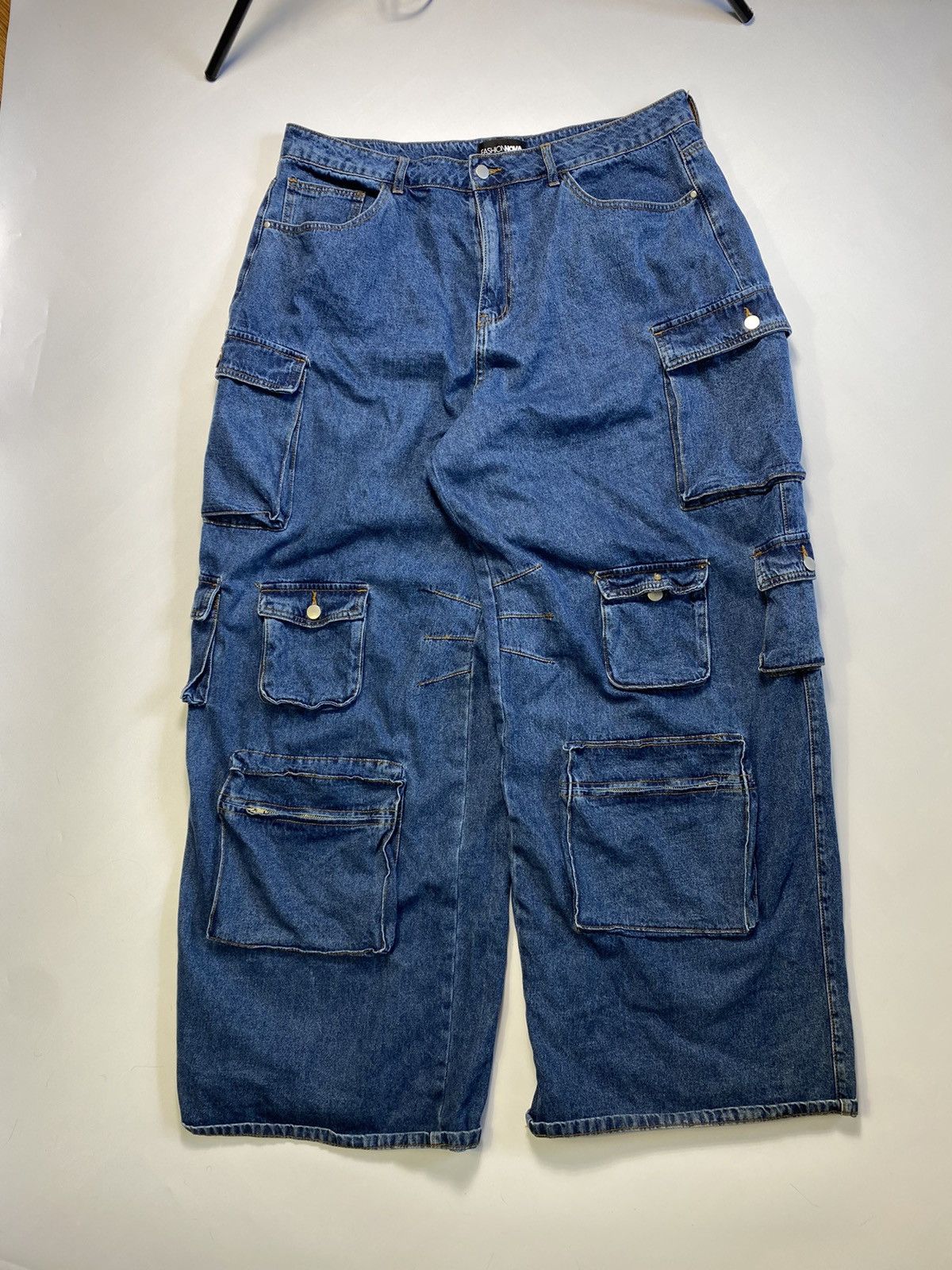 Fashion Nova × Vintage Fashion Nova Y2k Baggy Rap Multi Pocket Jeans Pants Jnco Size US 36 / EU 52 - 1 Thumbnail