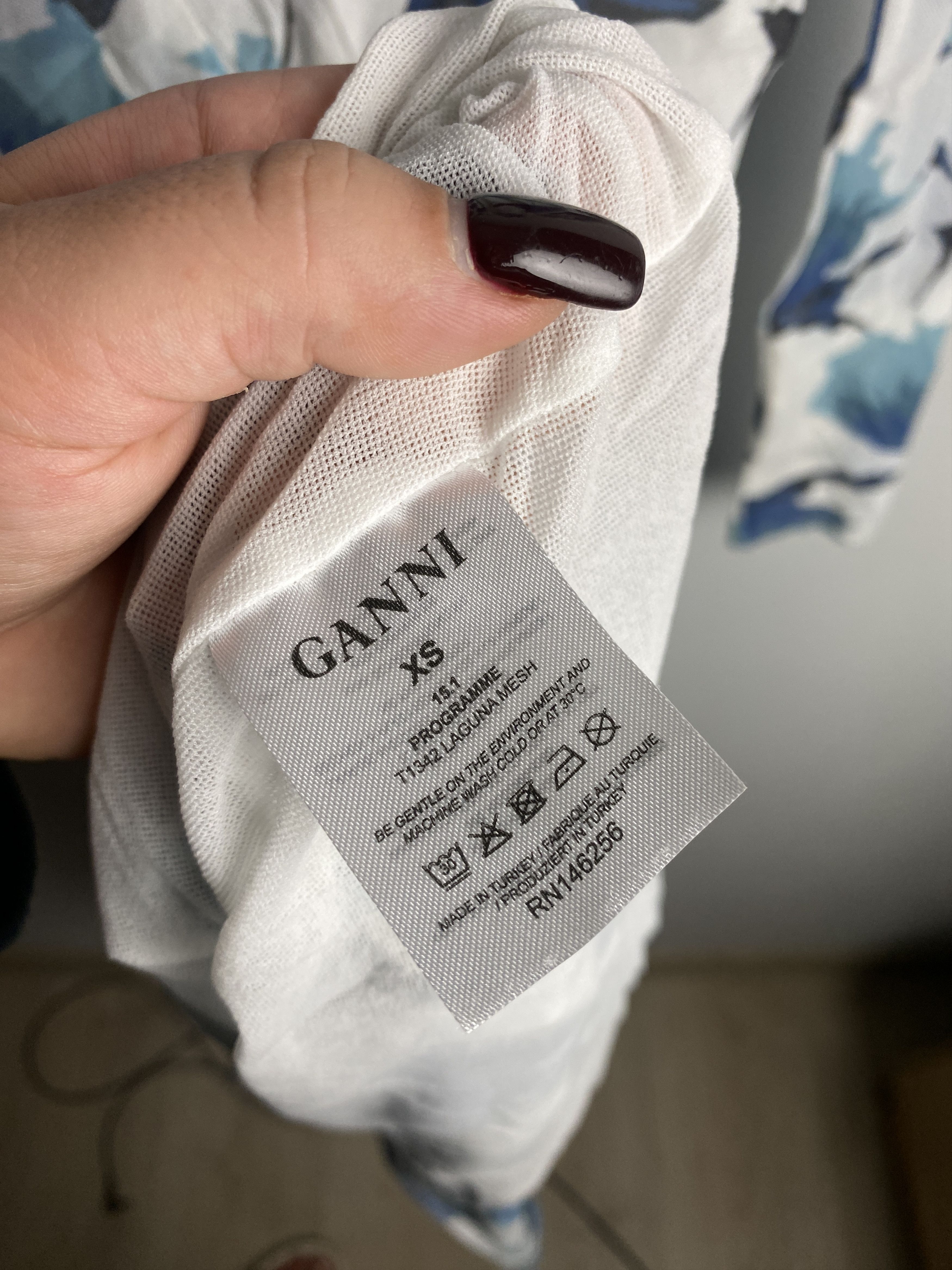 Ganni Ganni Laguna Mesh floral dress polyamide nylon Size XS / US 0-2 / IT 36-38 - 4 Thumbnail