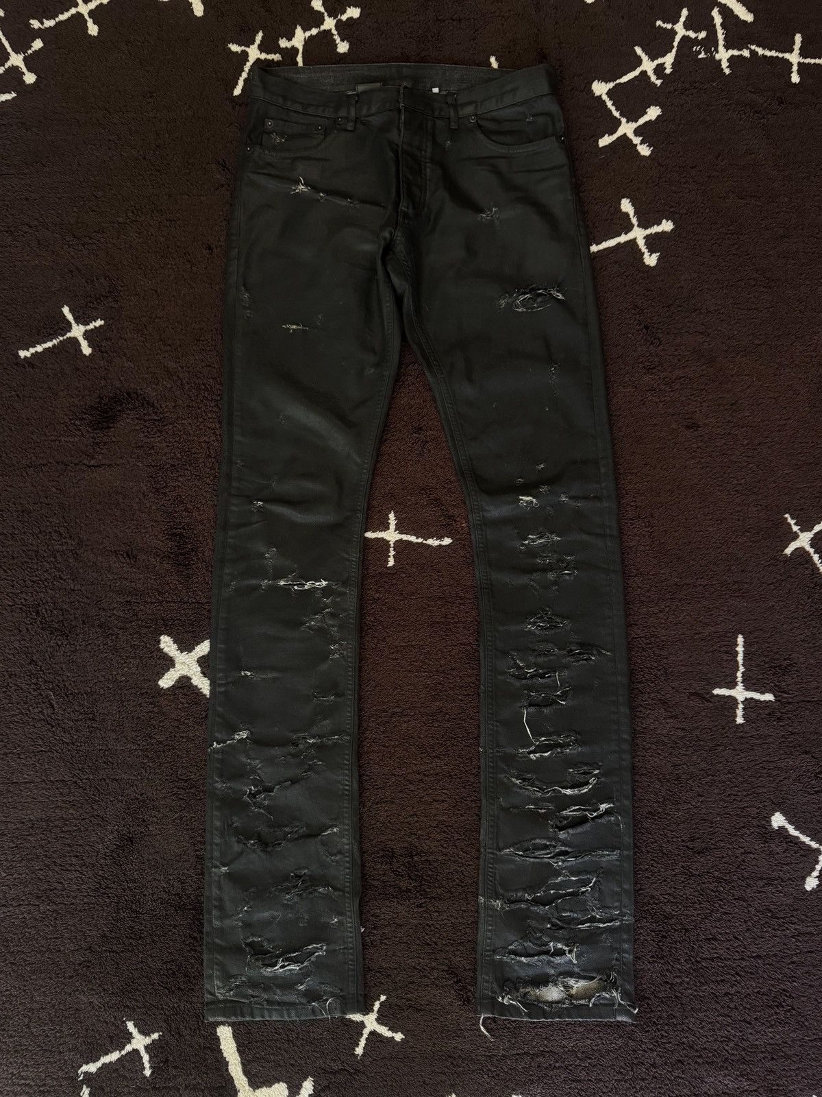 Dior Dior SS04 strip waxed denim Size US 30 / EU 46 - 1 Thumbnail