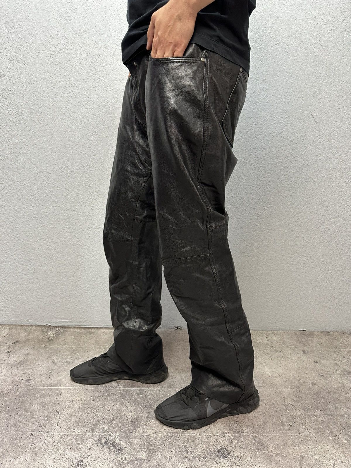 Leather Vintage Spirit Motors by Polo Leather Pants Black Riding Y2K Size US 36 / EU 52 - 5 Thumbnail