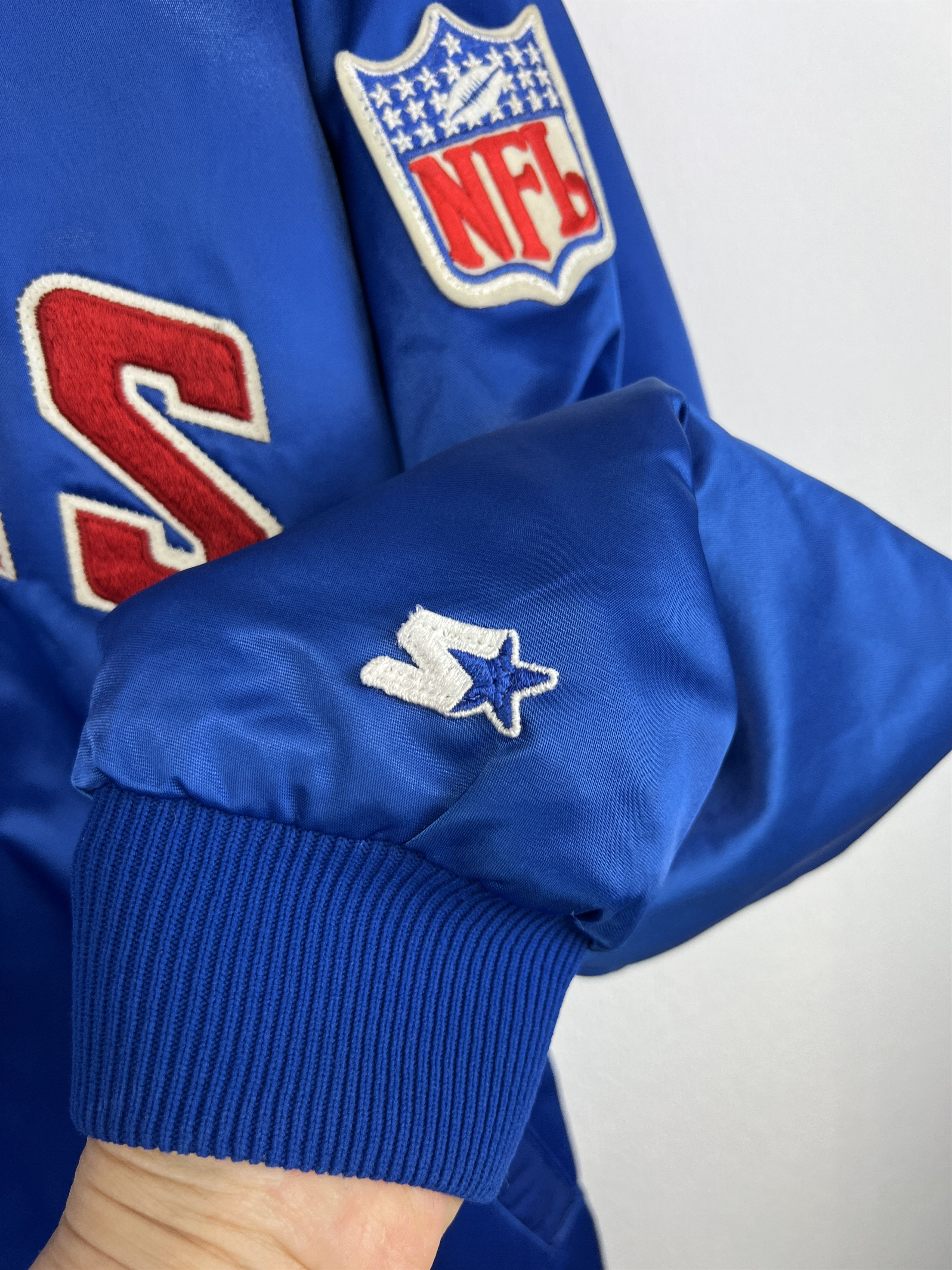 Starter Vintage 90's Starter New York Giants NFL Satin Bomber Jacket Size US XL / EU 56 / 4 - 5 Thumbnail