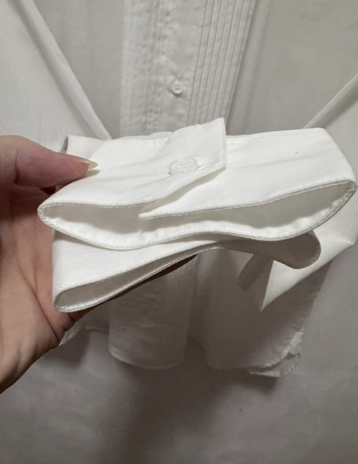 Saint Laurent Paris SLP 13SS Soft Cotton Pure White Accordion Pleat Shirt Size US XL / EU 56 / 4 - 3 Thumbnail