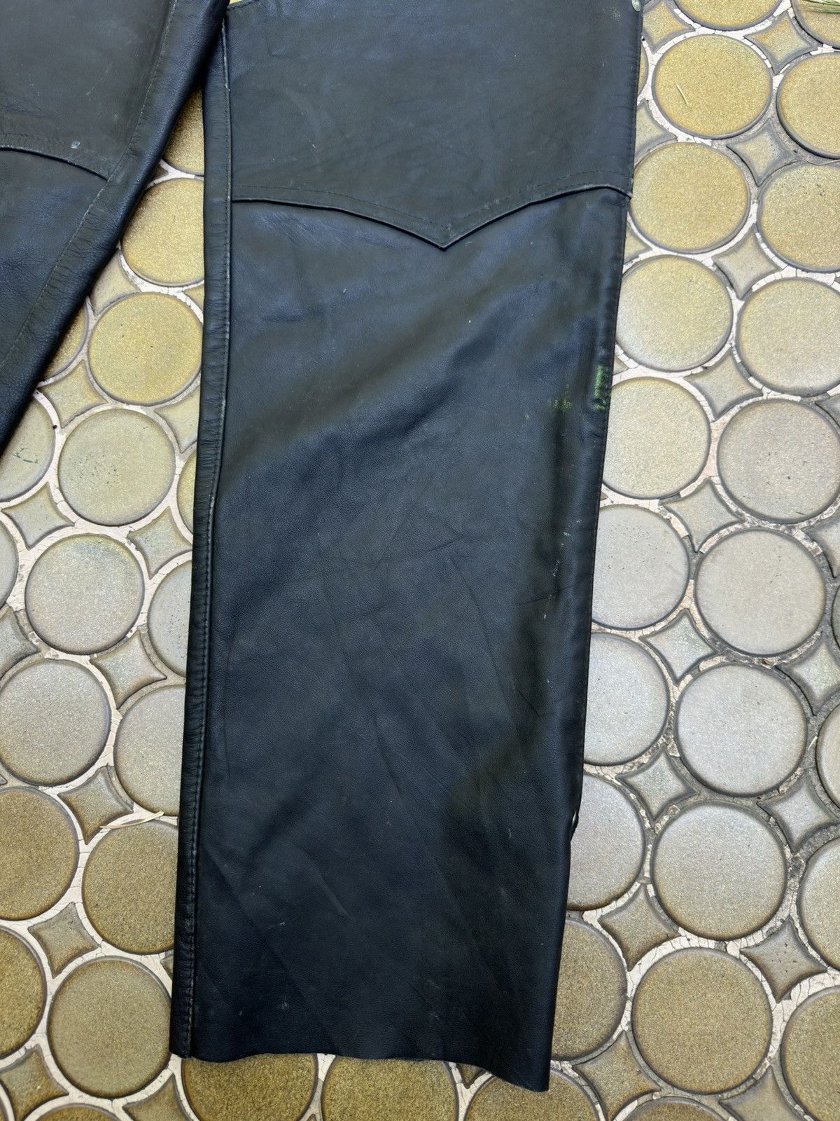 Schott Schott Black Leather Chaps Size 40 - 5 Thumbnail