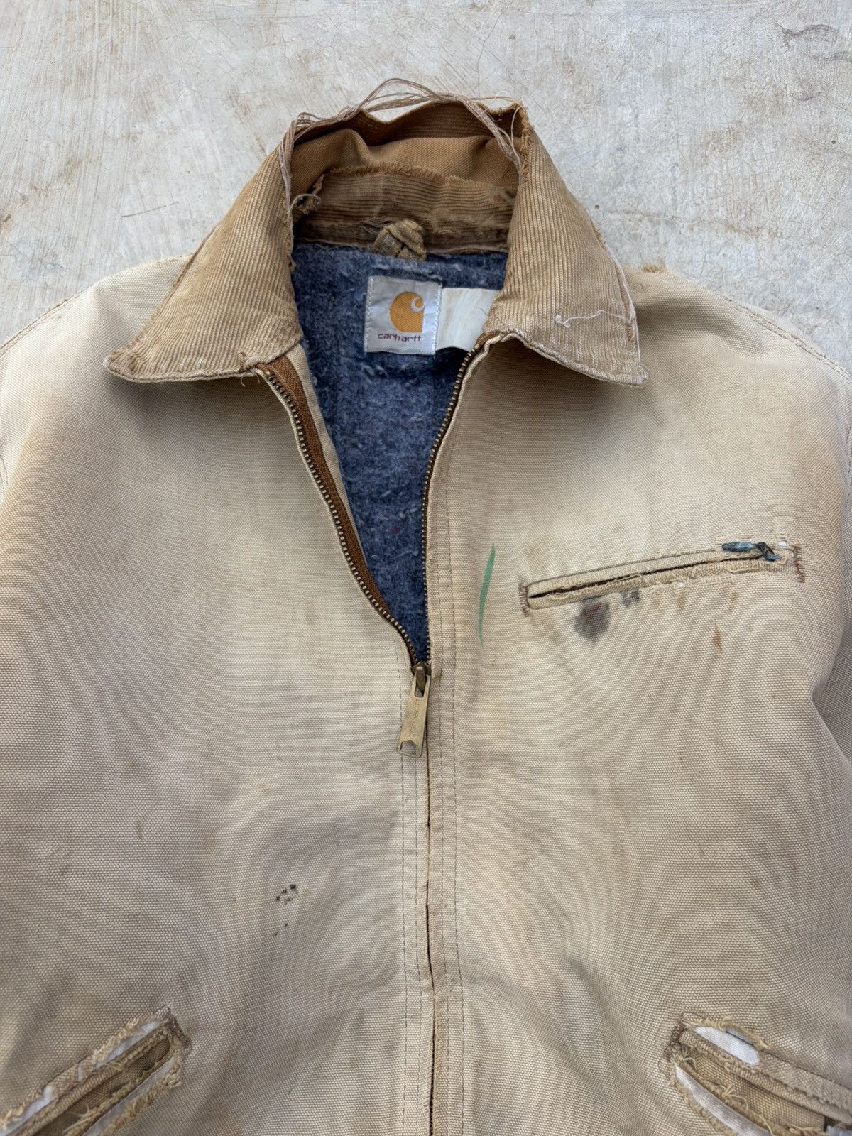 Carhartt Vintage 90s Sunfaded Thrashed Carhartt Detroit Jacket Size US S / EU 44-46 / 1 - 3 Thumbnail