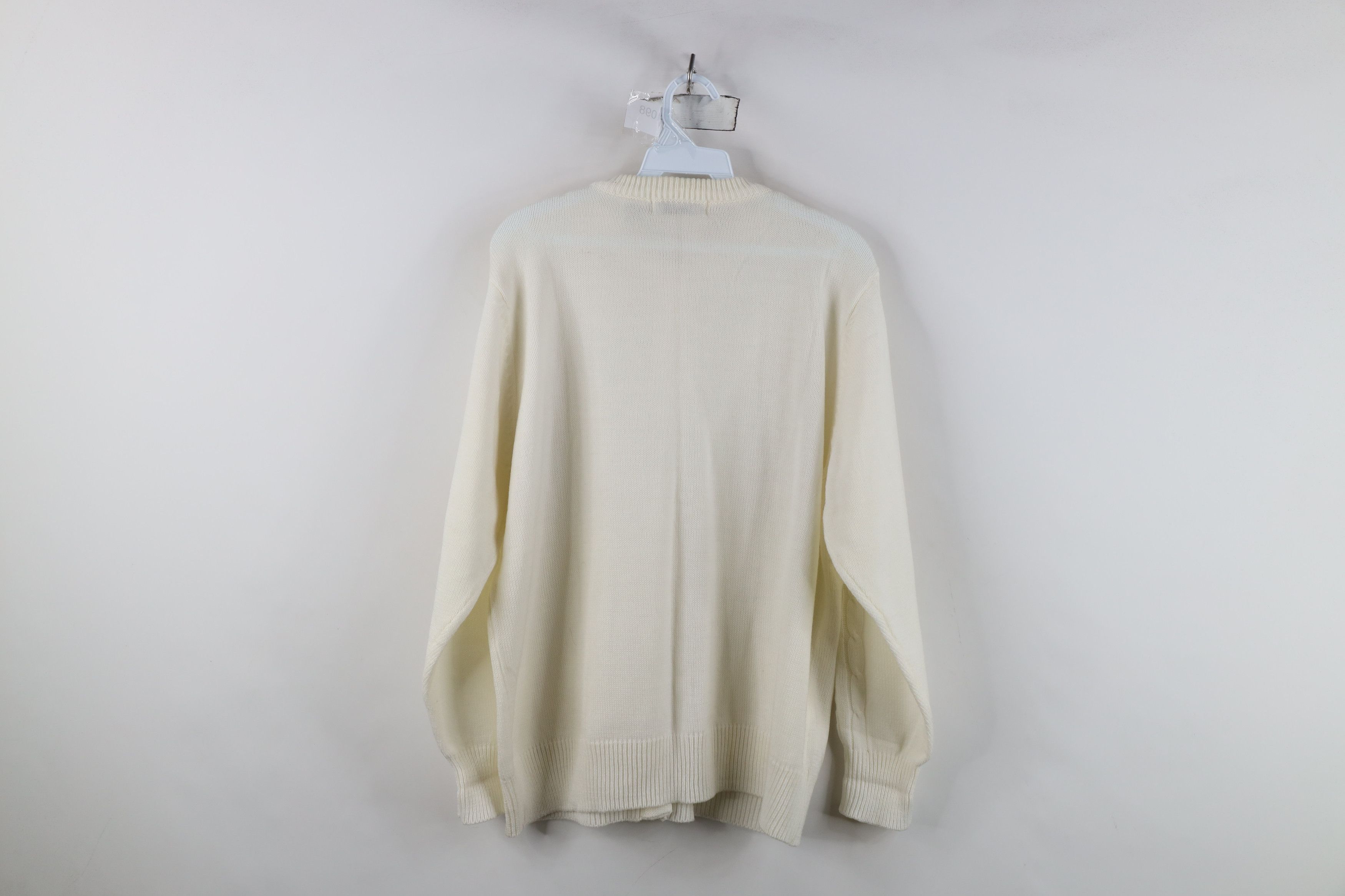 Vintage Vintage 90s Streetwear Knit Cardigan Sweater White Acrylic Size XL / US 12-14 / IT 48-50 - 11 Thumbnail