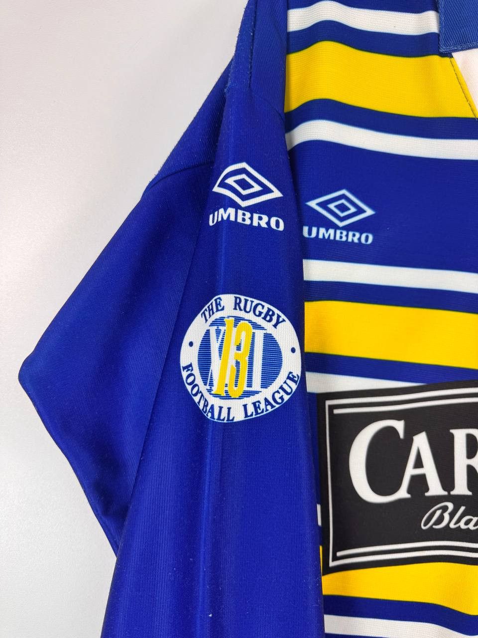 Umbro Leeds Rugby League 1990s Home Shirt Jersey Umbro Carling L Size US L / EU 52-54 / 3 - 3 Thumbnail