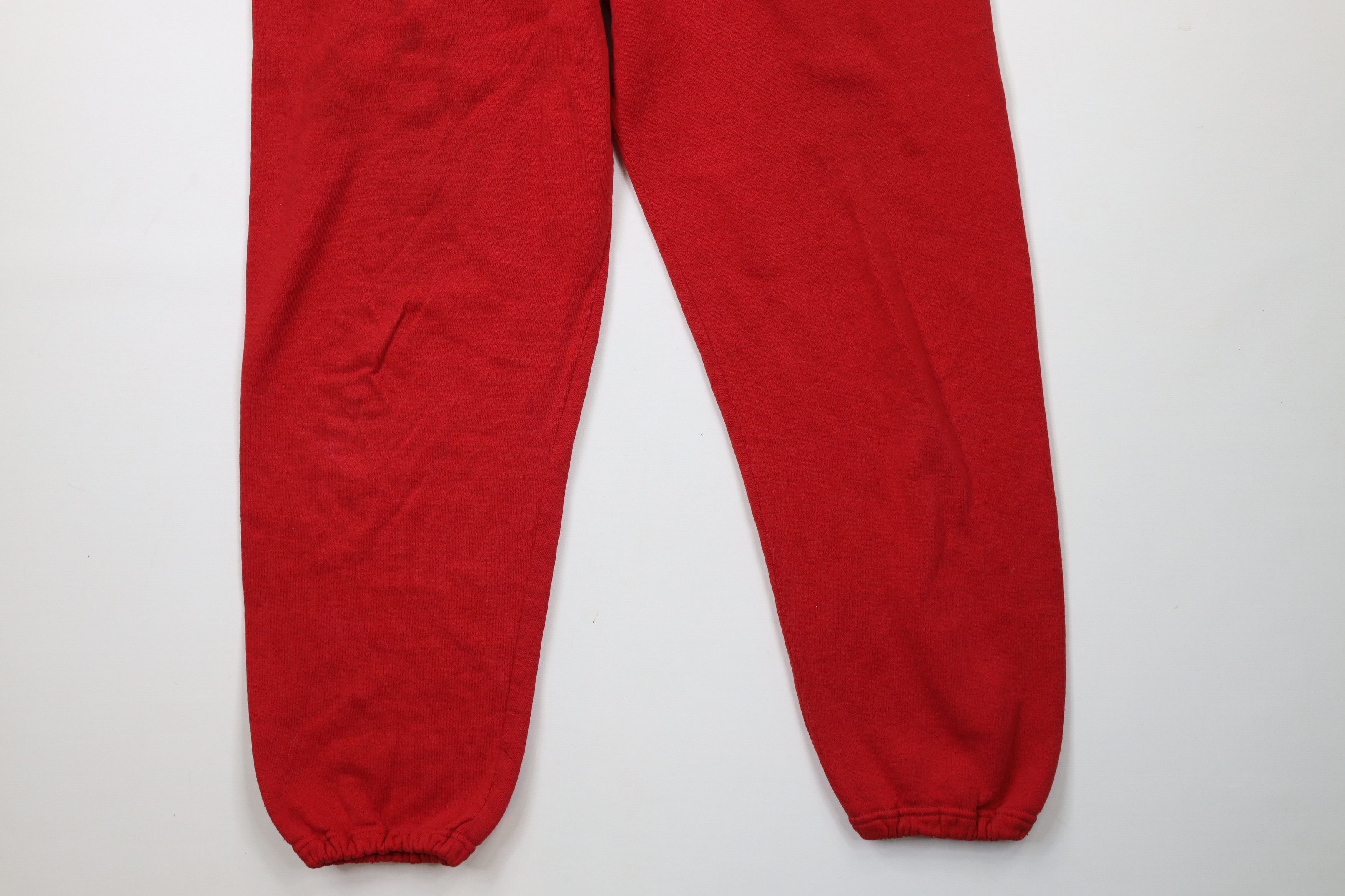 Vintage Vintage 90s Streetwear Blank Sweatpants Joggers Red USA Size US 36 / EU 52 - 4 Thumbnail