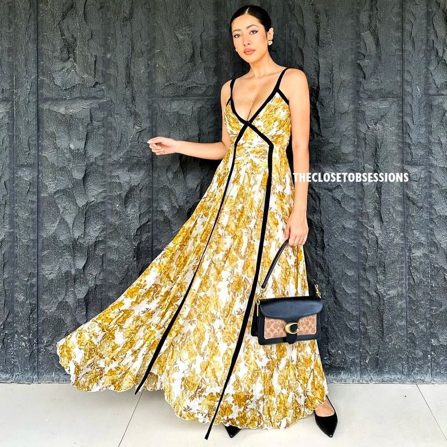 Zara ZARA Printed Yellow Viscose Maxi Dress NWT Size M / US 6-8 / IT 42-44 - 9 Thumbnail