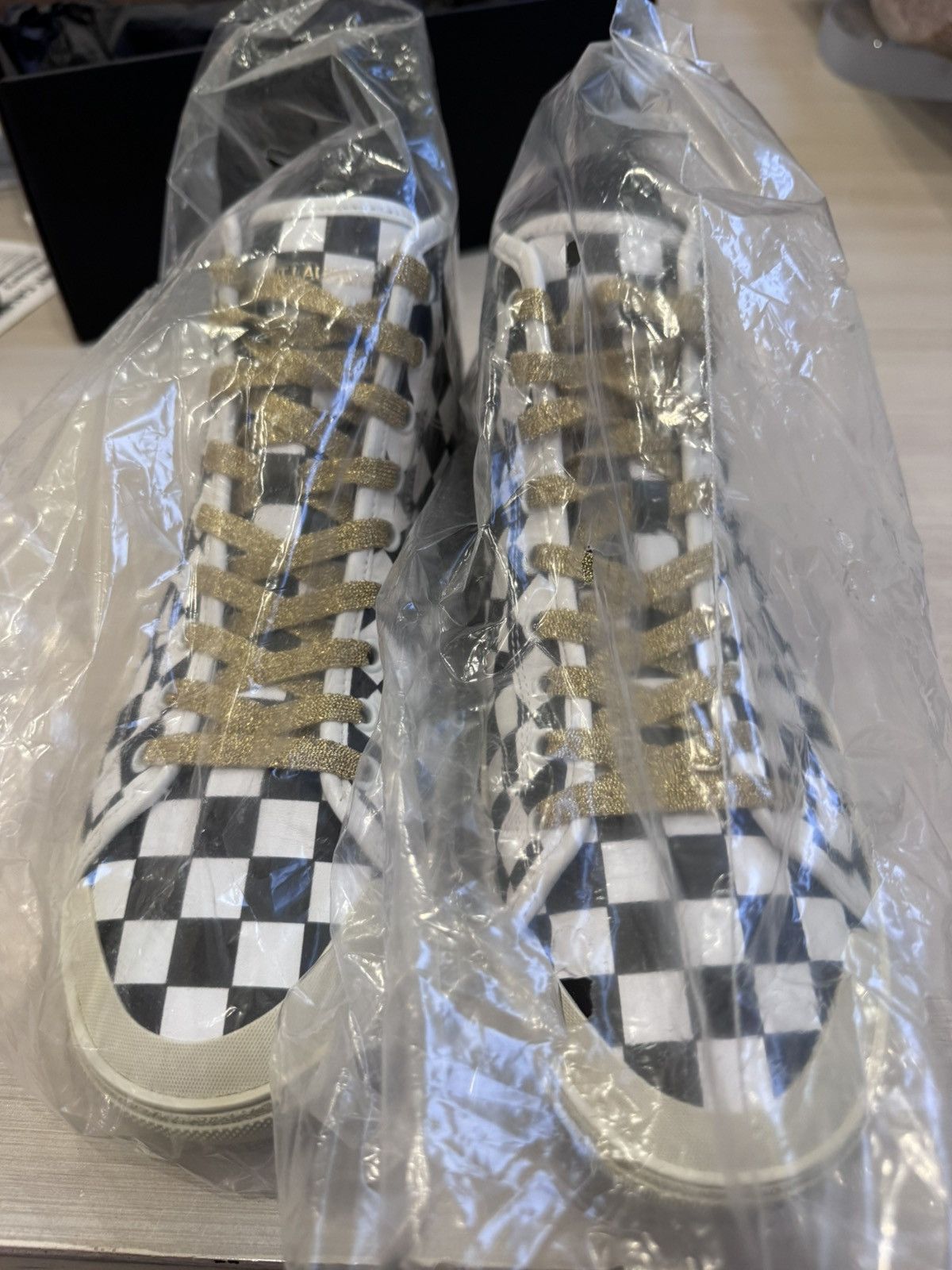 Saint Laurent Paris Saint Laurent Paris SS16 Checkerboard High Top Sneaker Size US 10 / EU 43 - 4 Thumbnail