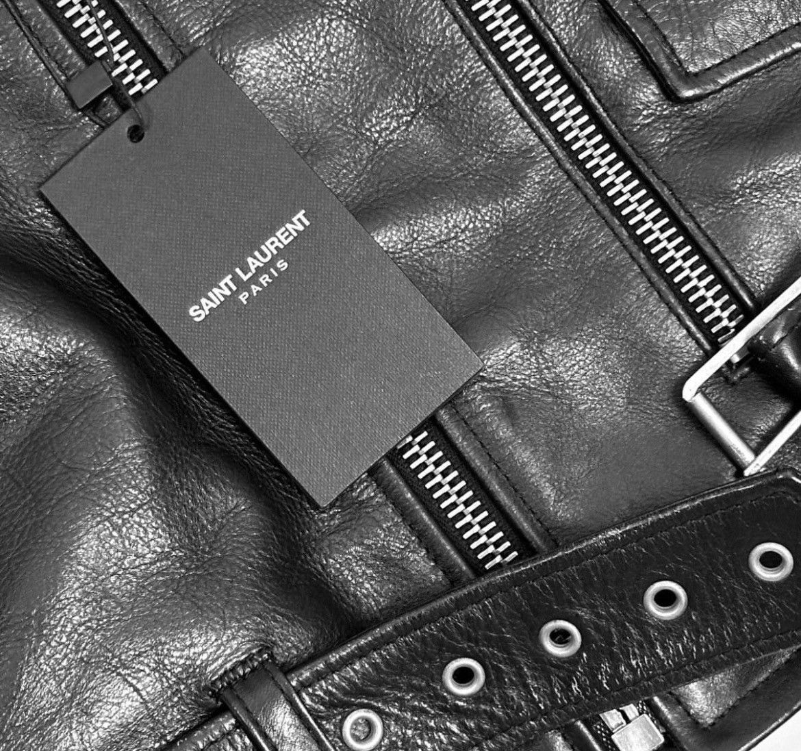 Hedi Slimane × Saint Laurent Paris 13FW Heritage Calf L17 Leather Biker Jacket sz46 Size US S / EU 44-46 / 1 - 4 Thumbnail