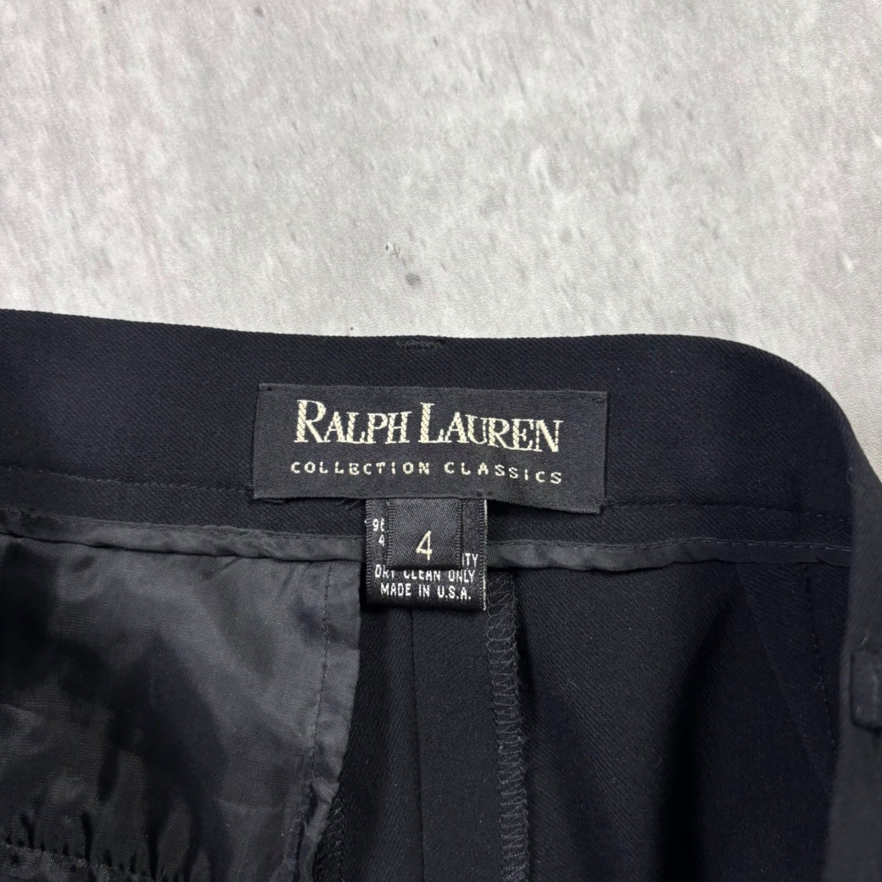 Ralph Lauren Ralph Lauren Collection Black Trousers High Rise Straight Leg Size 4 Women Pants Wool 29in Inseam Flat Front Beaded Accents Classic Dress Pants Size 27" / US 4 / IT 40 - 6 Thumbnail