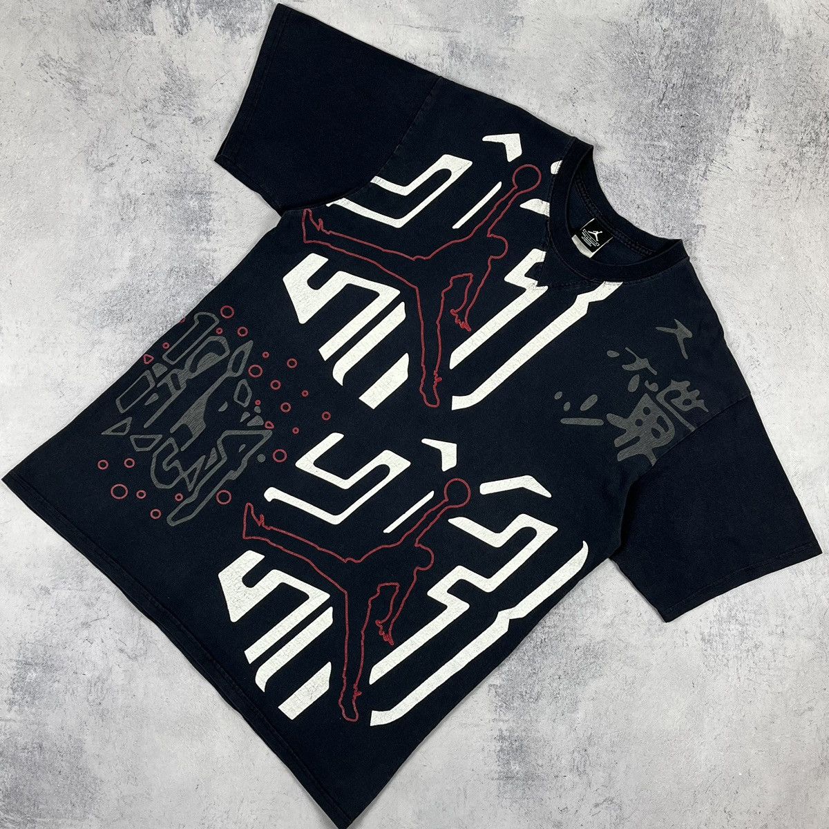 Jordan Brand Vintage Jordan All Over Print reflective rare tee 90’s Size US L / EU 52-54 / 3 - 2 Thumbnail