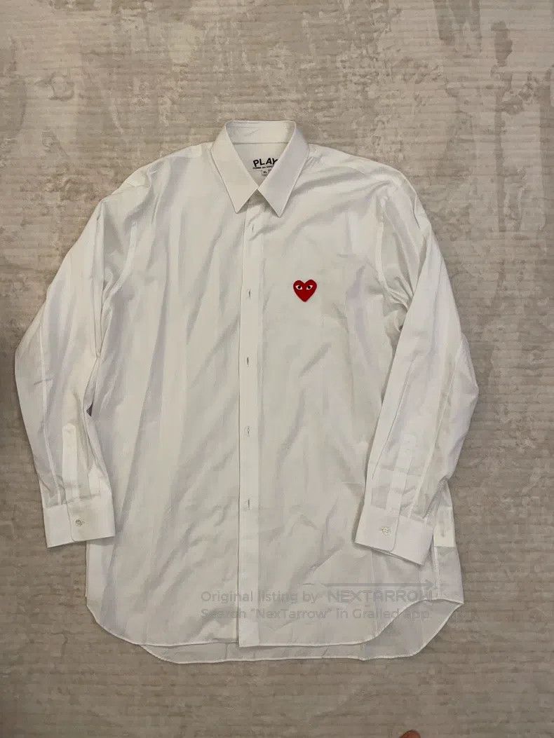 Comme des Garcons Comme Des Garcons Heart Red Heart White Shirt Size XL / US 12-14 / IT 48-50 - 1 Thumbnail