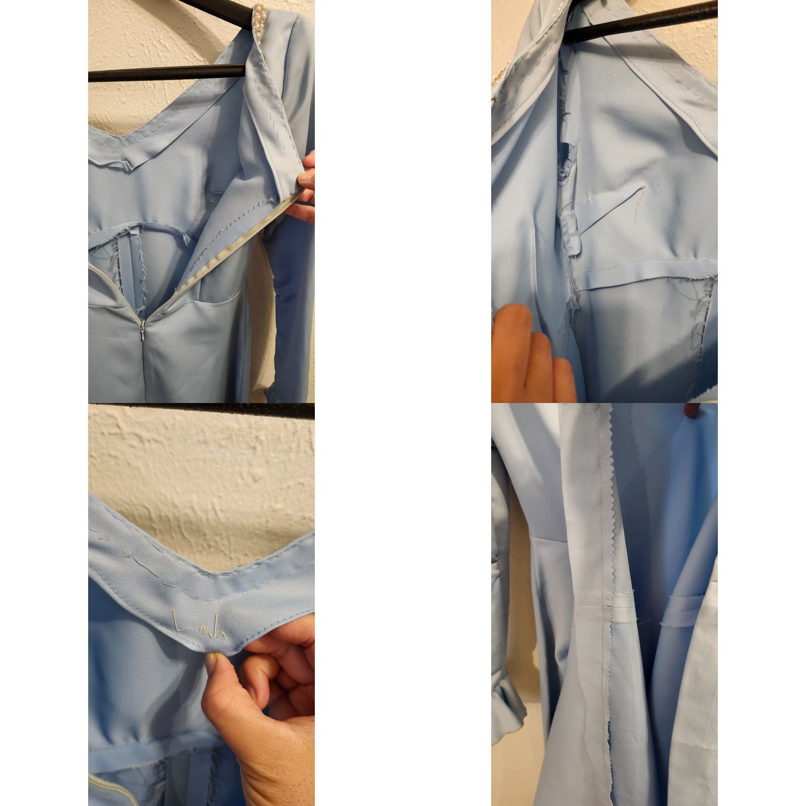 Bell VINTAGE Evening Custom Dress – Size Medium – Light Blue – Bell Sleeves – Pearl Accent – 1970s Women’s/Adult Fashion Size S / US 4 / IT 40 - 8 Thumbnail