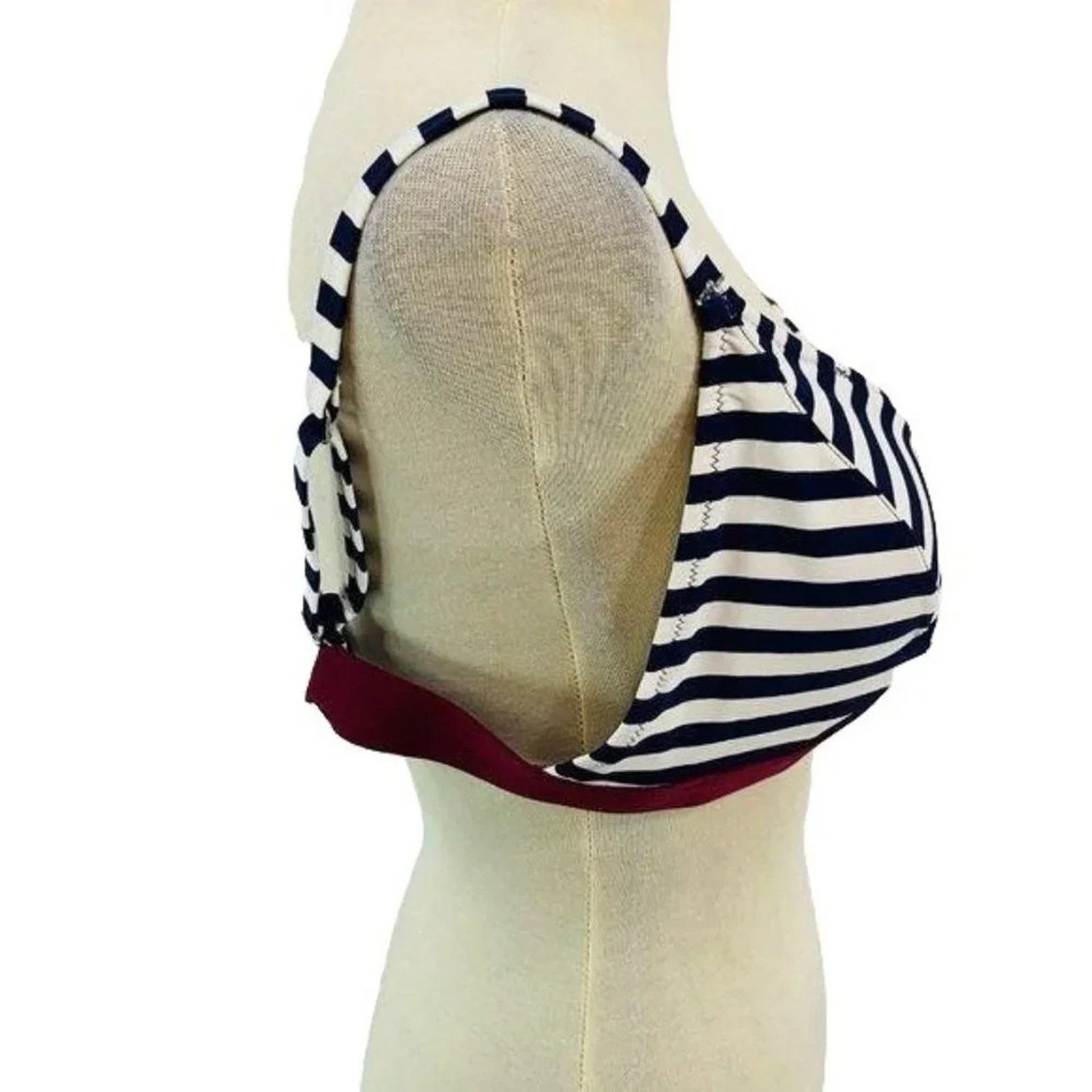 Old Navy Old Navy Bralette Swim Bikini Navy Burgundy Stripe XXL Size ONE SIZE - 5 Thumbnail