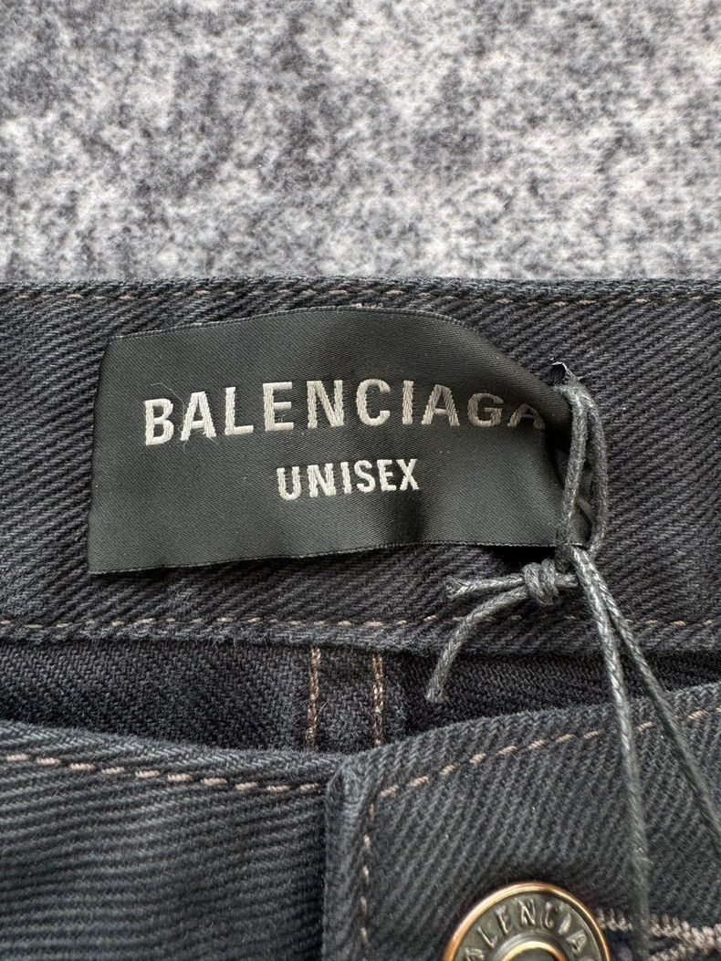 Balenciaga Balenciaga size XS Black curved knife destroyed denim pant Size 23" - 4 Thumbnail