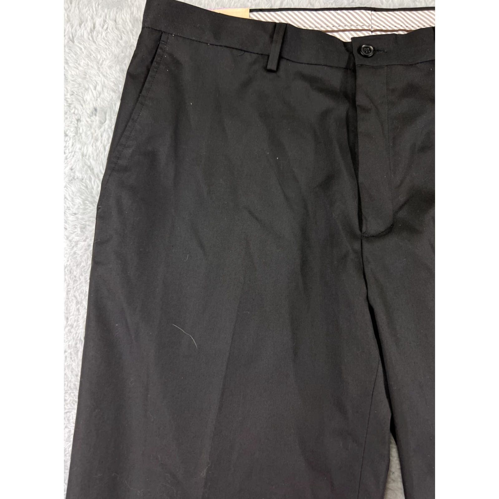 Haggar Haggar Mens Dress Pants Black 38 Flat Front Polyester Blend Zip Fly Straight Fit Comfort Pockets Belt Loops Dress Pants Men Black 38 Size US 38 / EU 54 - 7 Thumbnail