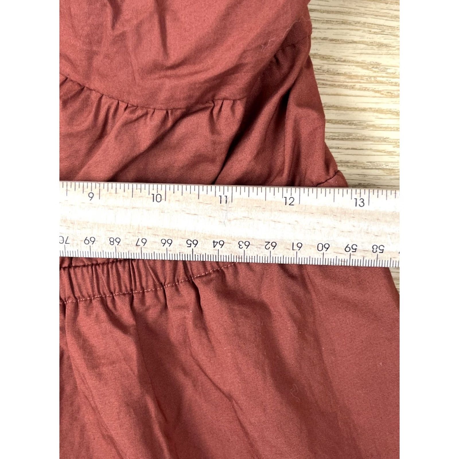 Gap GAP Womens XS Puff Sleeve Tiered Mini Dress Rust Brown Smocked Bodice Cotton NWT Size XS / US 0-2 / IT 36-38 - 6 Thumbnail