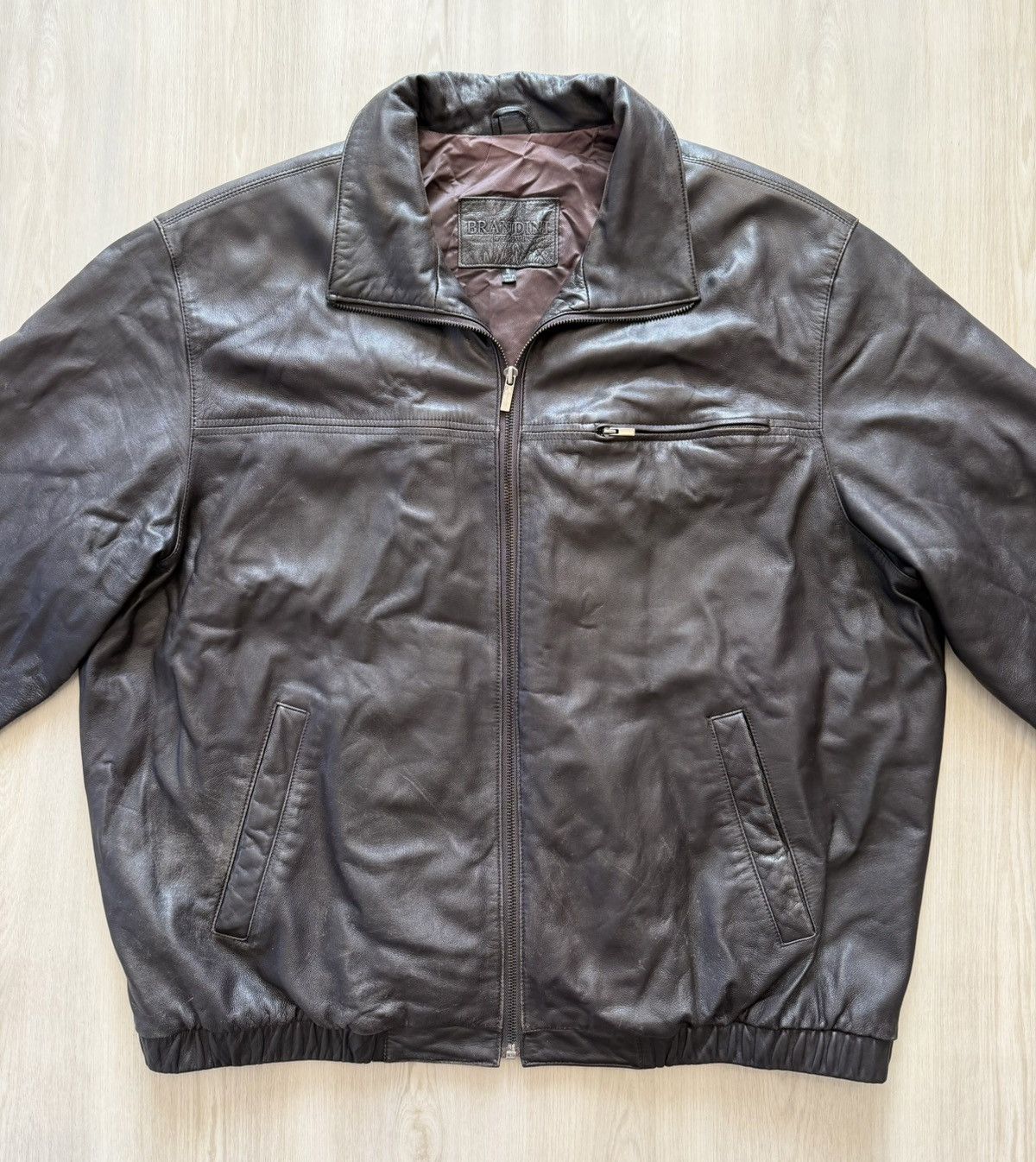 Brandini Vintage Brandini Leather Bomber Flight Jacket Sz XL Size US XL / EU 56 / 4 - 6 Thumbnail