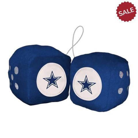 Designer Dallas Cowboys Fuzzy Dice New Size ONE SIZE - 1 Thumbnail