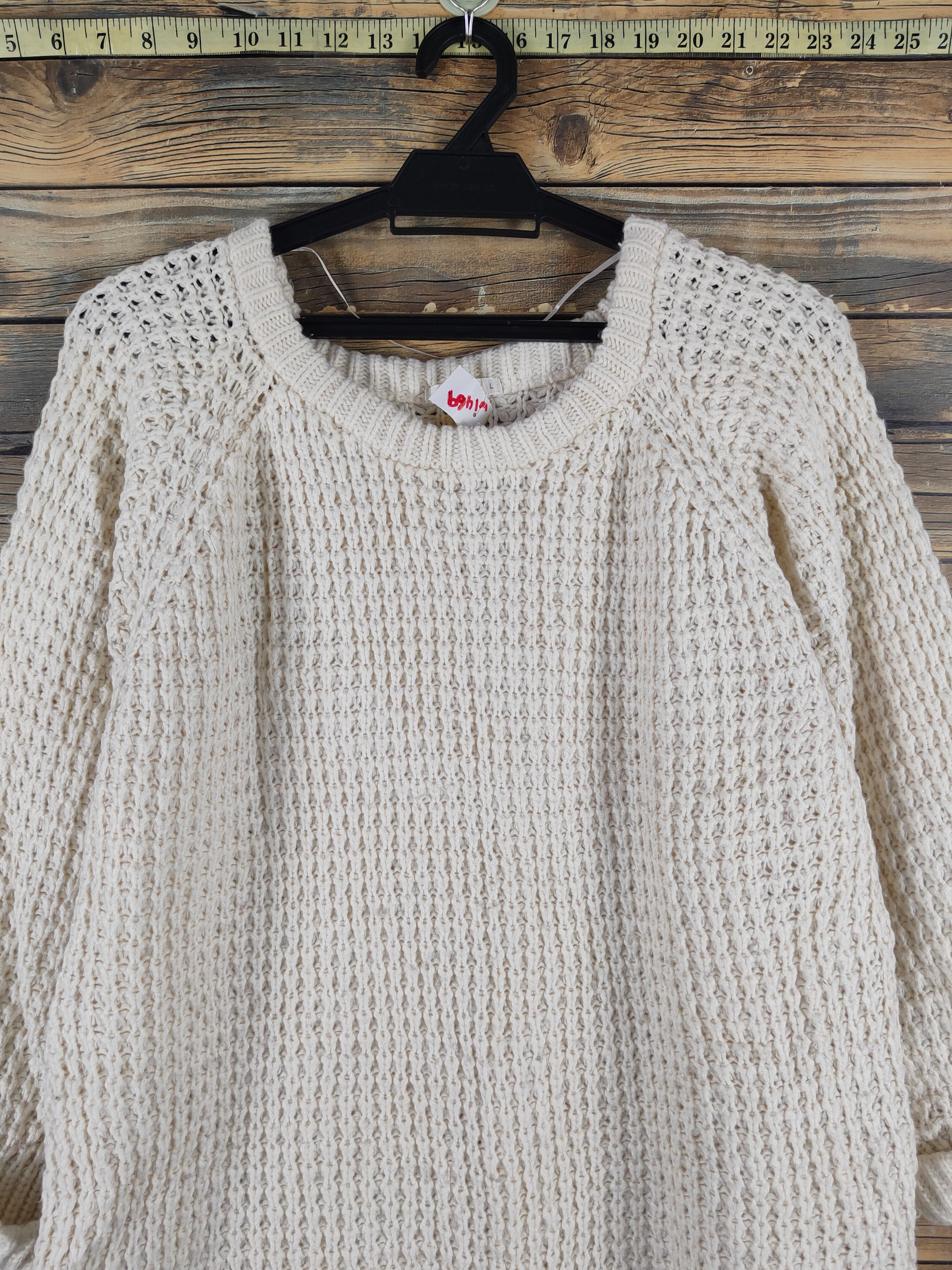 Aran Isles Knitwear × Japanese Brand × Vintage Japanese Brand Ivory Knitwear Sweatshirts #W1469 Size L / US 10 / IT 46 - 2 Thumbnail