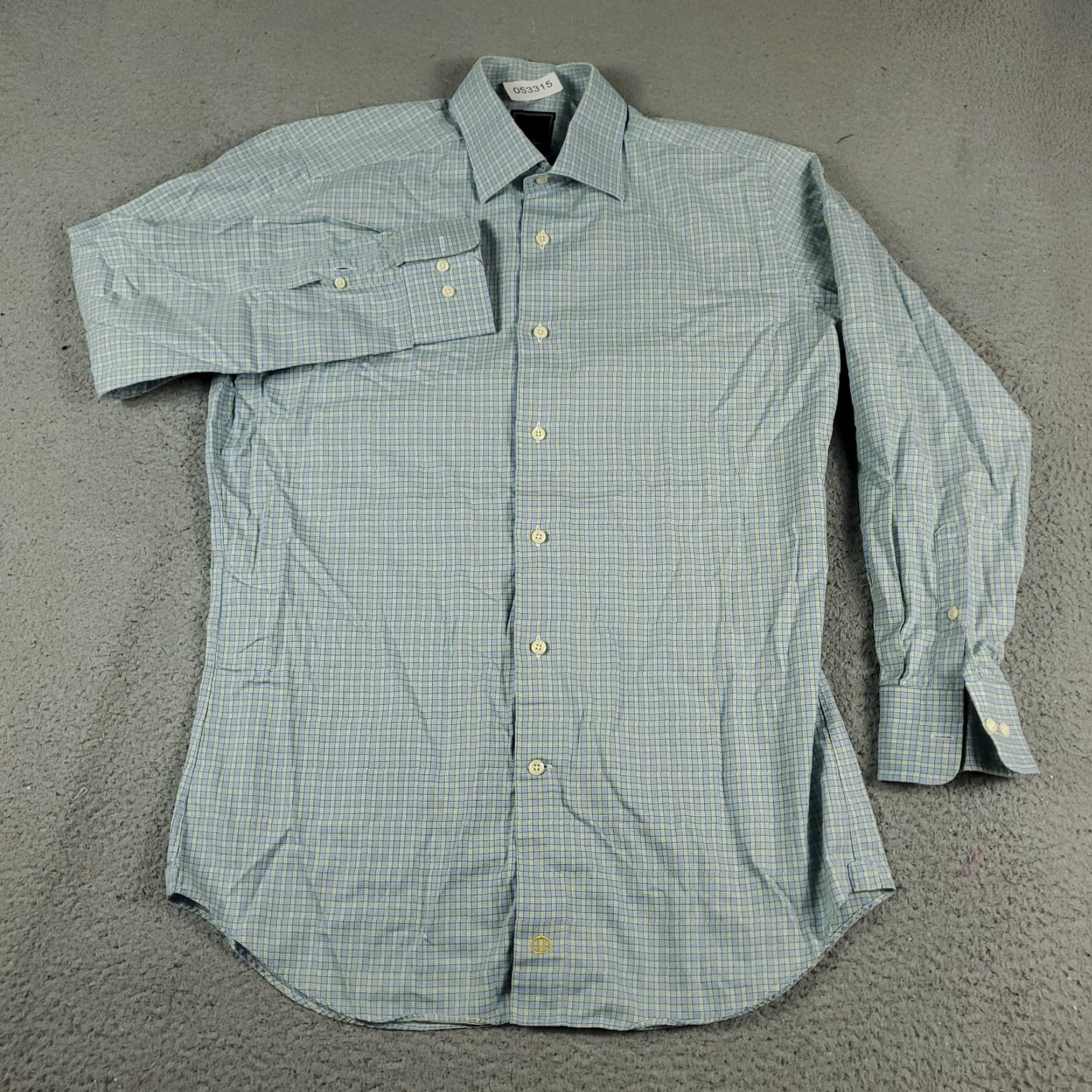 David Donahue David Donahue Mens Shirt Size 16 Blue Plaid Dress Button Up Long Sleeve Size 42R - 2 Thumbnail